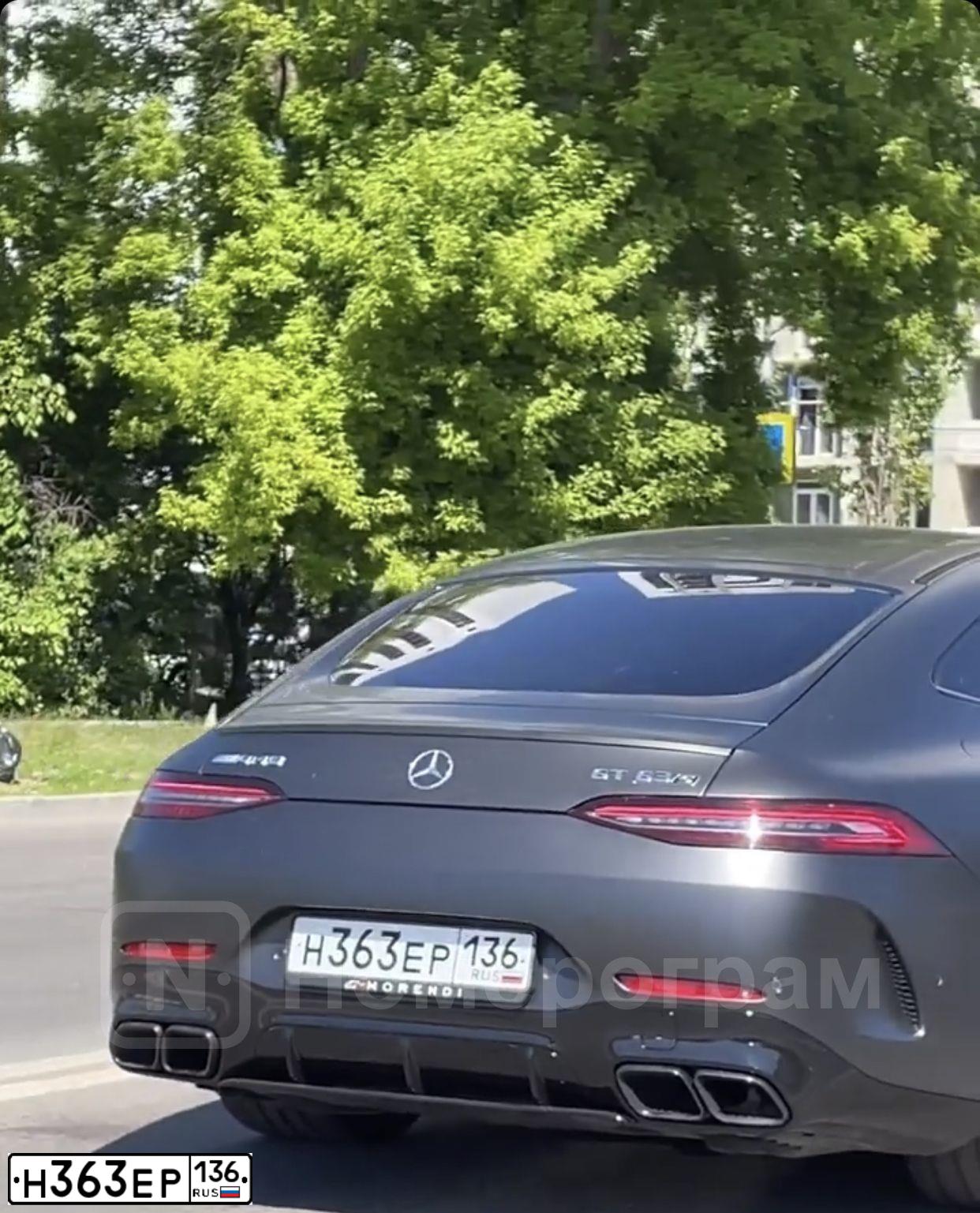 Фото автомобиля MERCEDES AMG GT, 2019 — госномер Н363ЕР136. Цвет: СЕРЫЙ