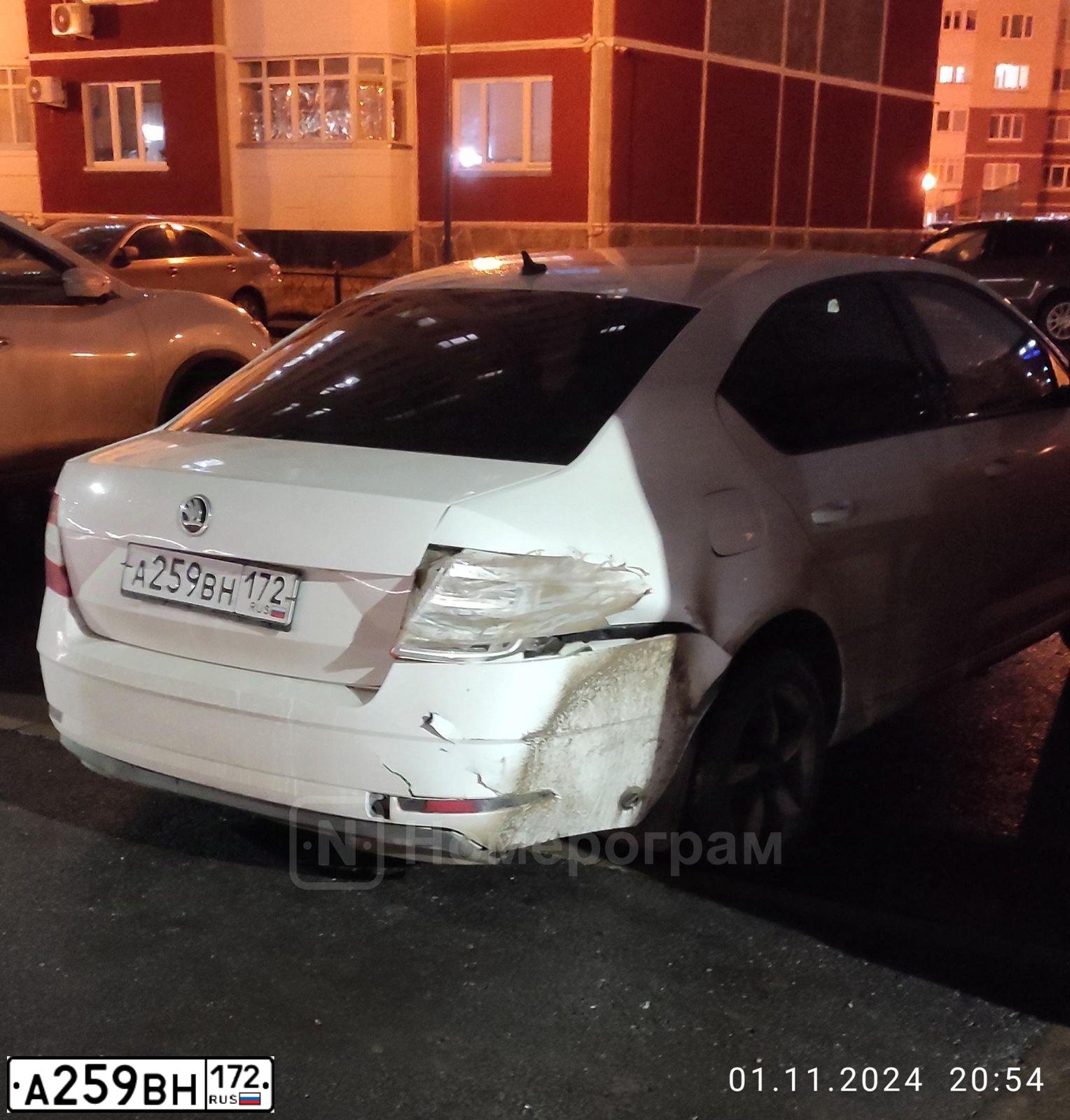 Фото автомобиля SKODA OCTAVIA, 2018 — госномер А259ВН172. Цвет: Белый