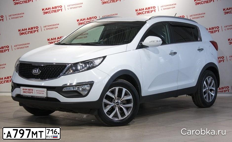 Фото автомобиля KIA SPORTAGE, 2014 — госномер А797МТ716. Цвет: Белый