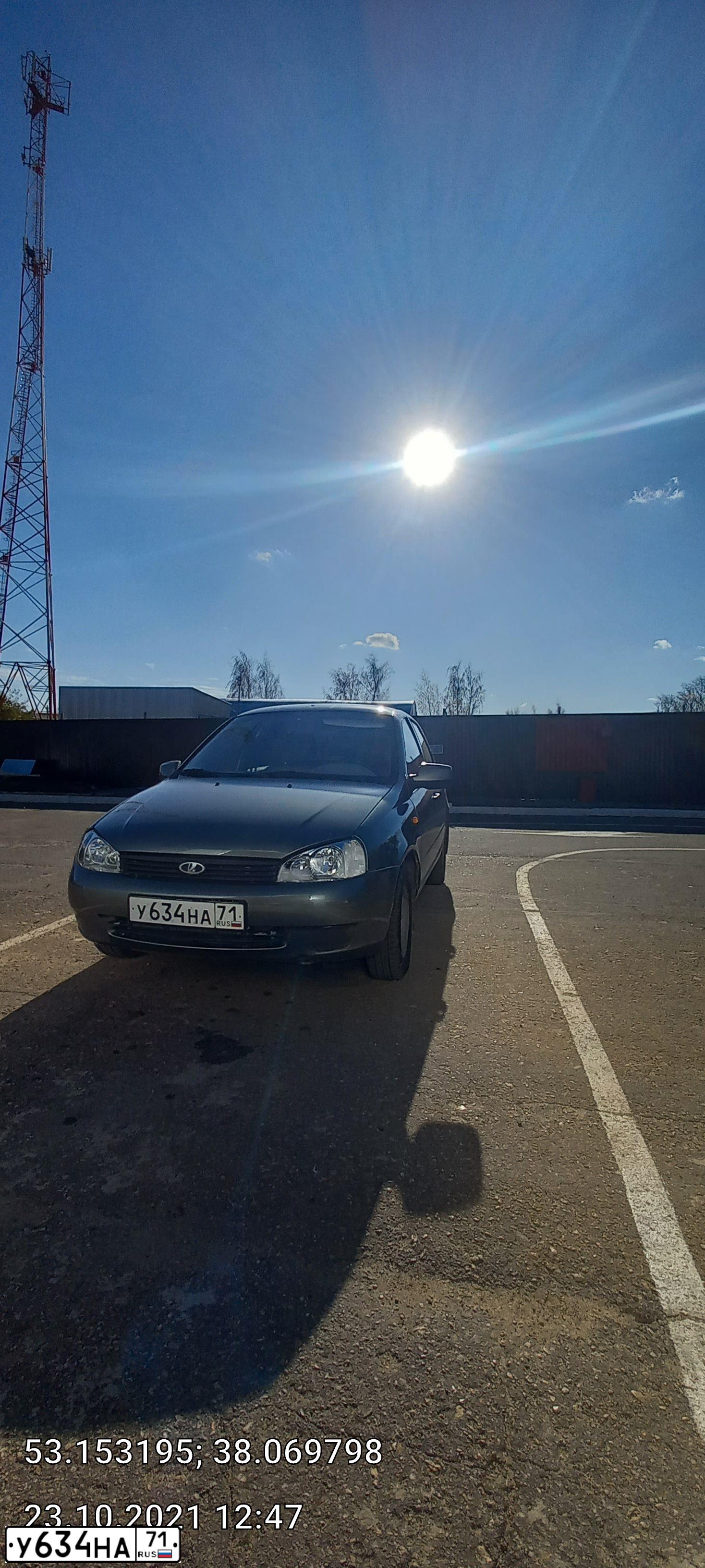 Фото автомобиля LADA 1119 KALINA, 2011 — госномер У634НА71. Цвет: Темно-серый металлик