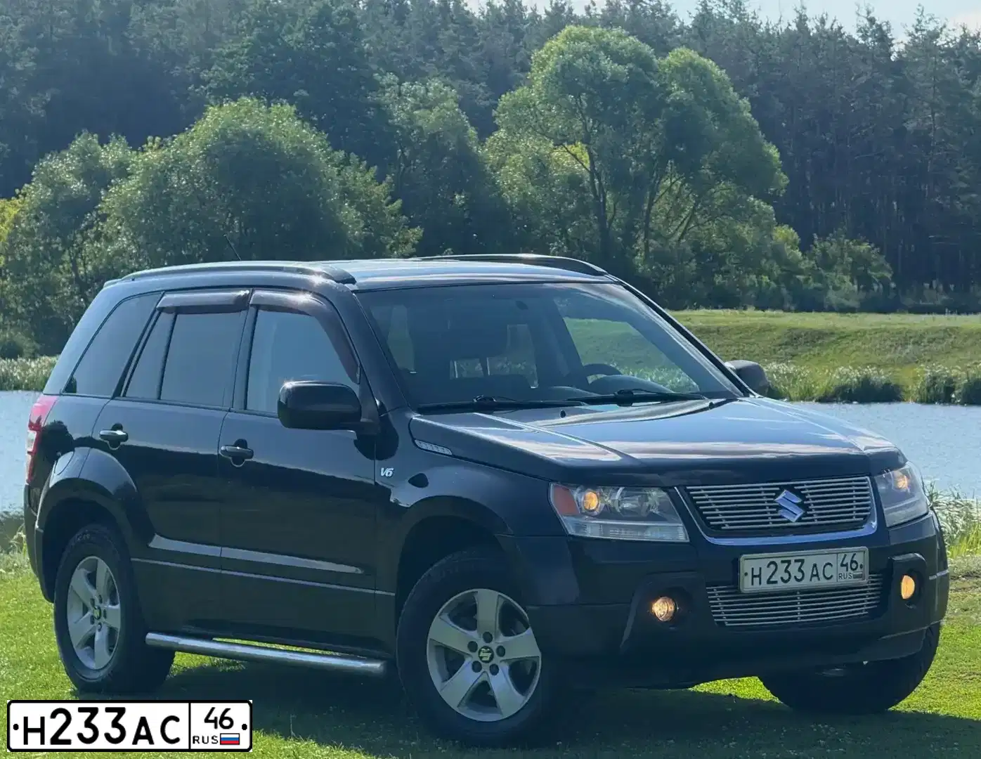 Фото автомобиля SUZUKI /GRAND/ VITARA, 2006 — госномер Н233АС46. Цвет: ЧЕРНЫЙ