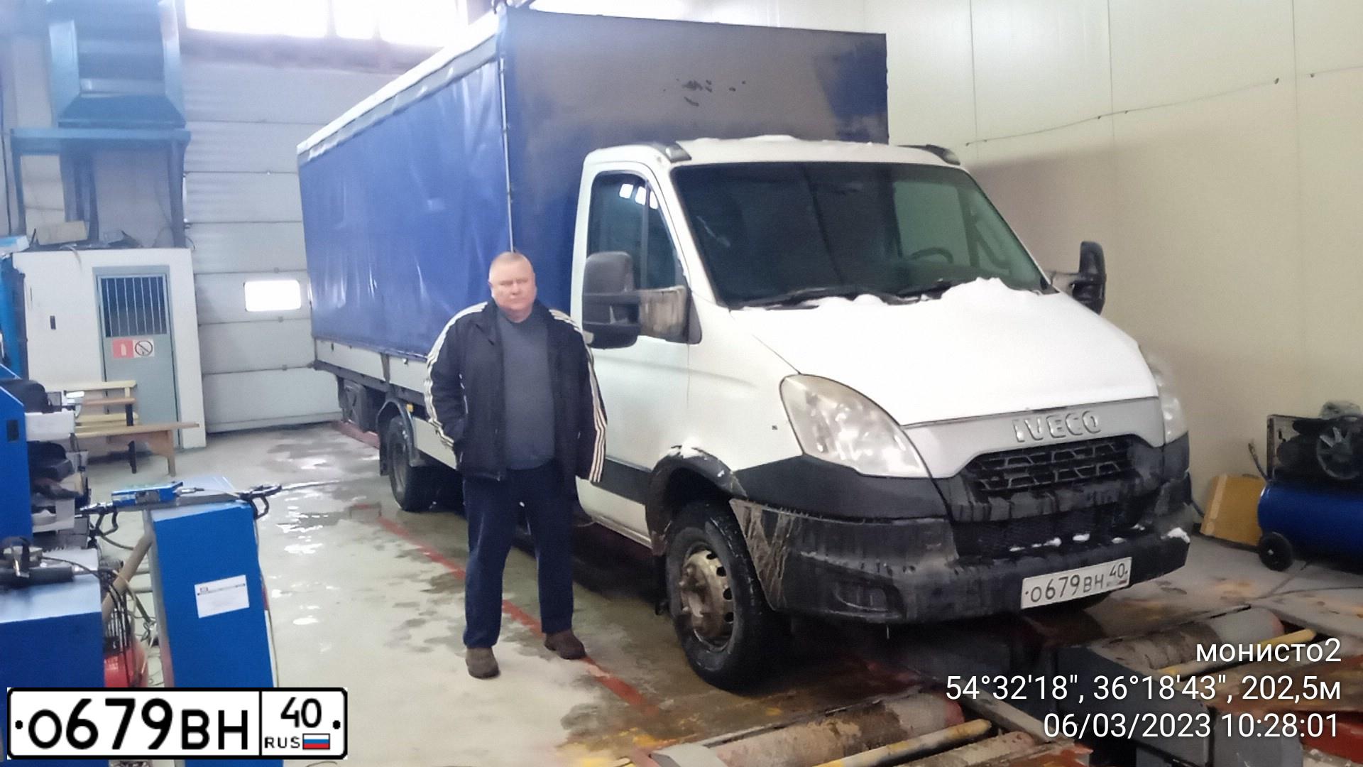Фото автомобиля IVECO DAILY, 2013 — госномер О679ВН40. Цвет: БЕЛЫЙ