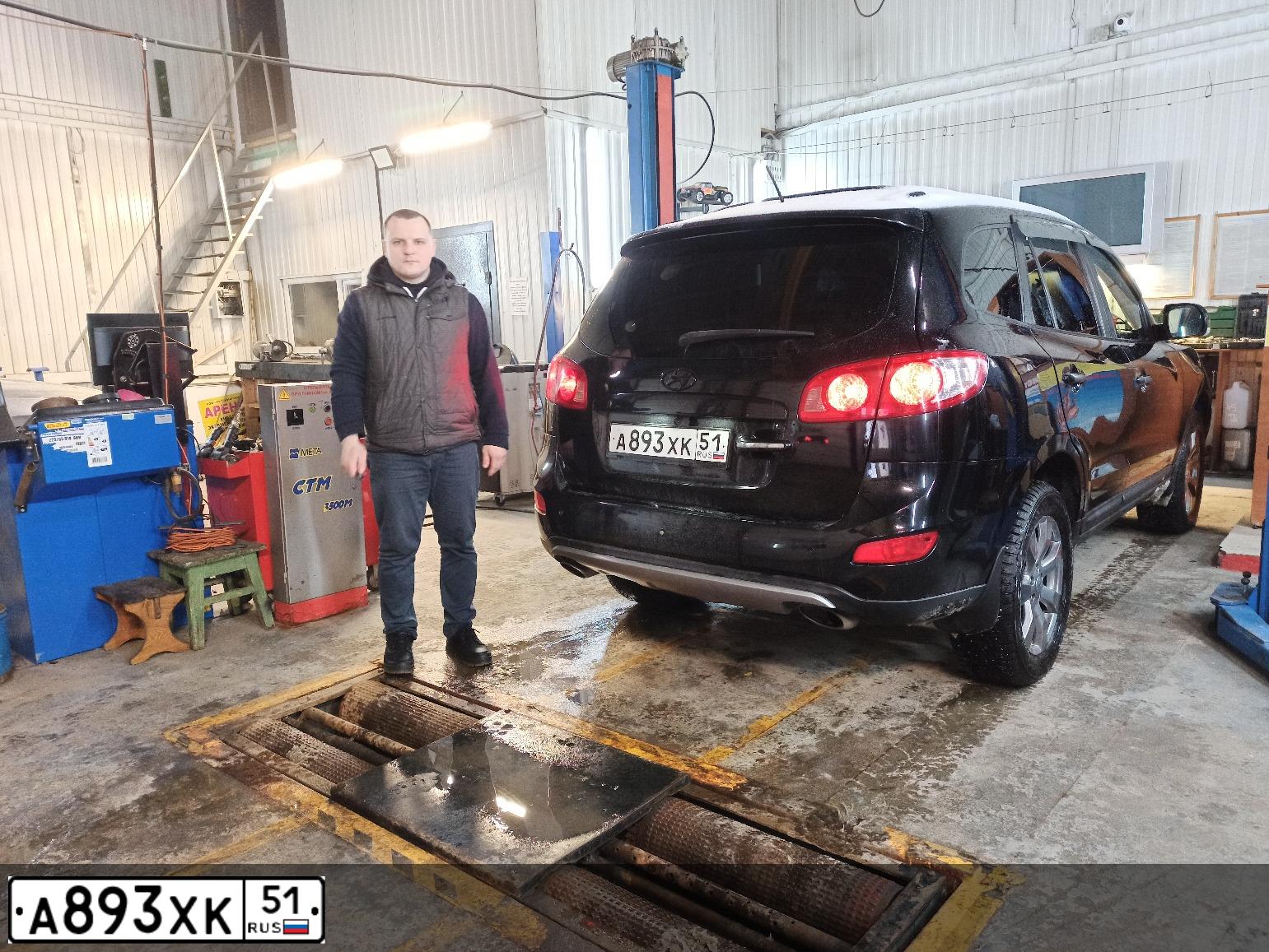 Фото автомобиля HYUNDAI SANTA FE, 2008 — госномер Т020ОО36. Цвет: ЧЕРНЫЙ