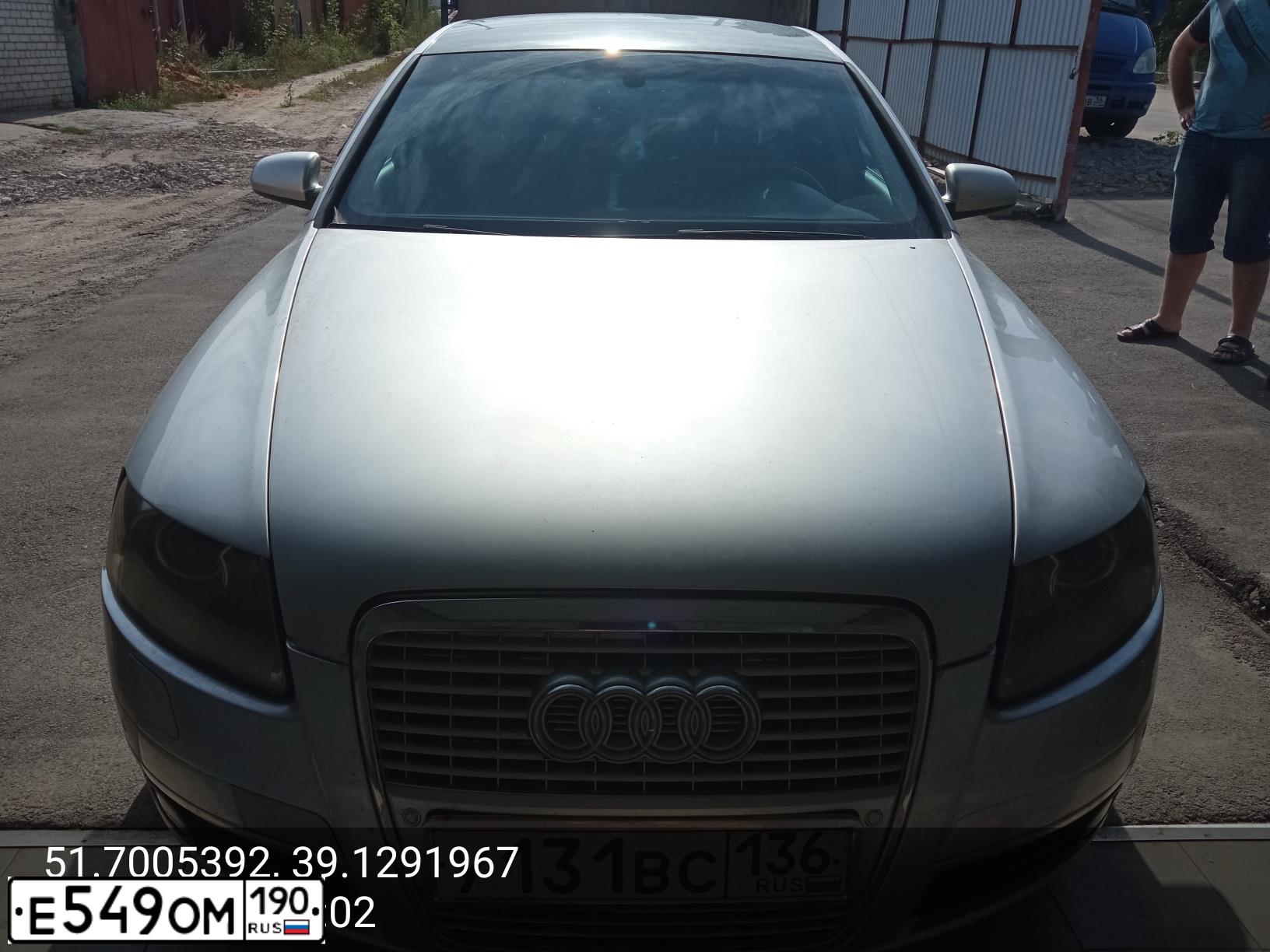 Фото автомобиля AUDI A6, 2005 — госномер Н674МА136. Цвет: СЕРЕБРИСТЫЙ