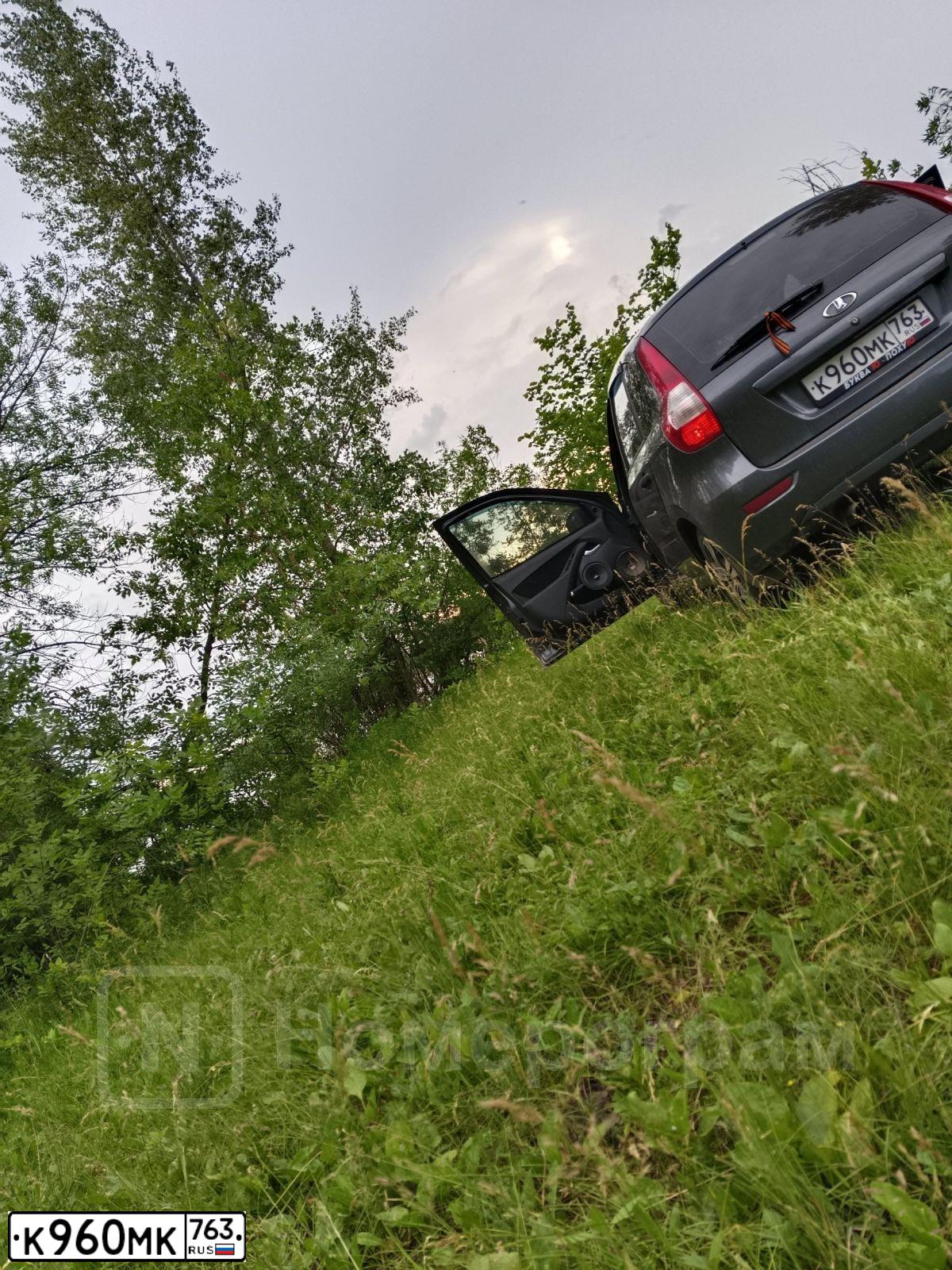 Фото автомобиля LADA 2192 KALINA, 2016 — госномер К960МК763. Цвет: серебристо темно серый