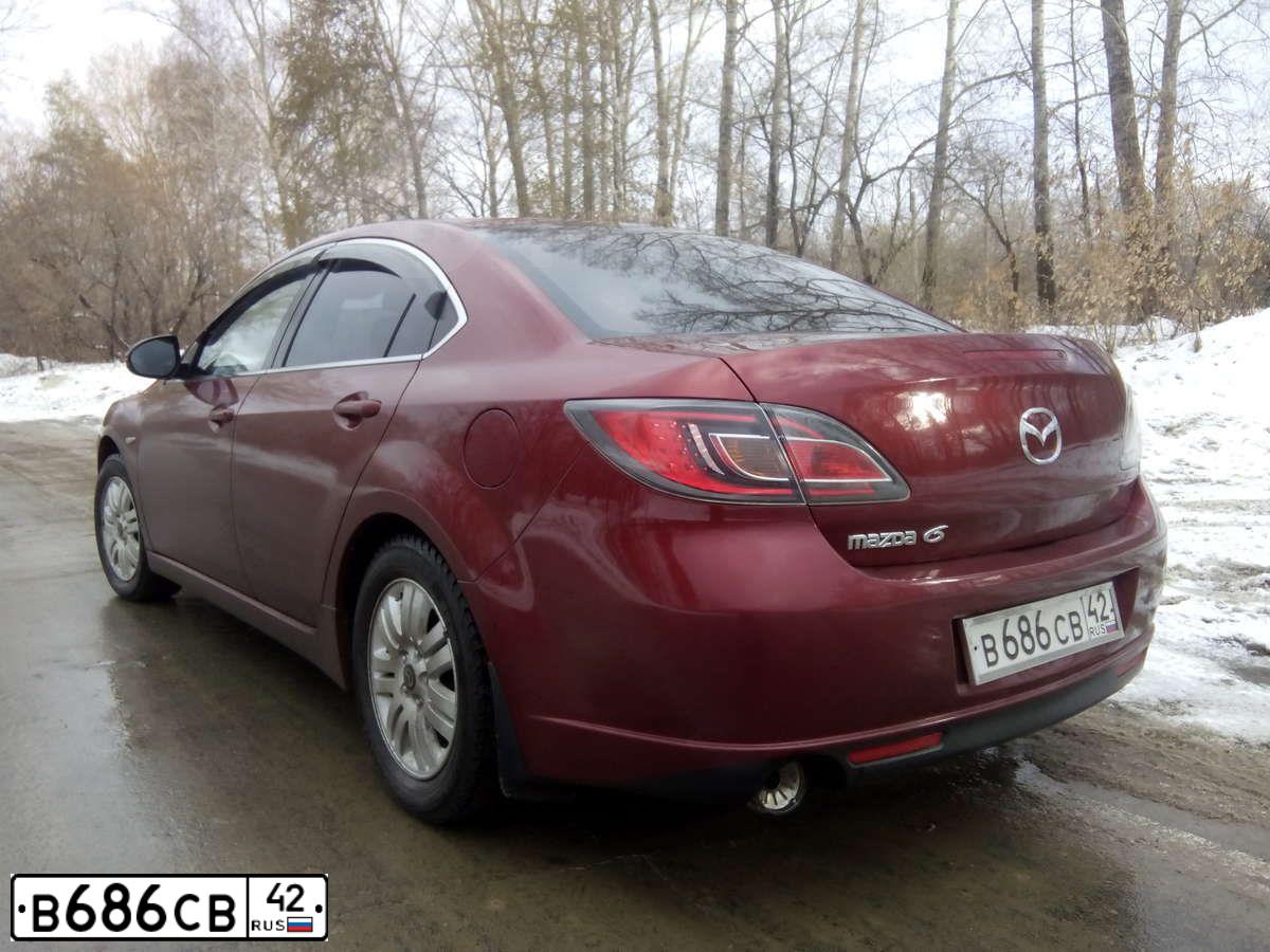 Фото автомобиля MAZDA 6, 2007 — госномер В686СВ42. Цвет: Красный