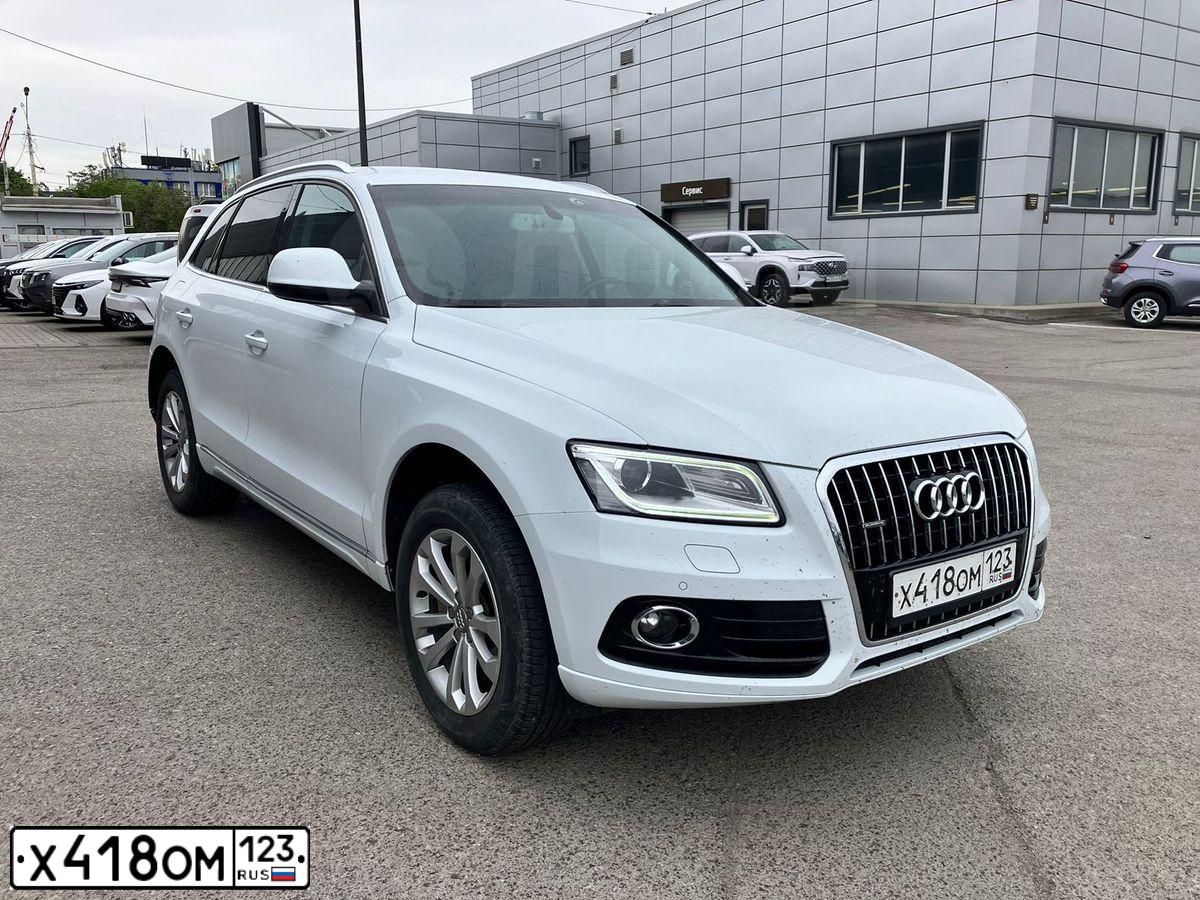 Фото автомобиля AUDI Q5, 2014 — госномер О950НР761. Цвет: Белый