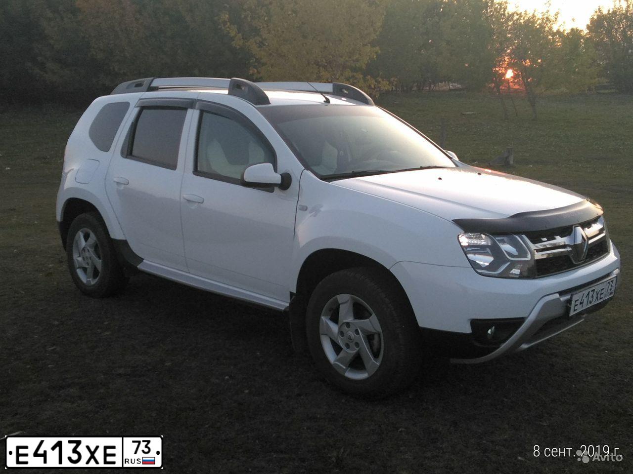 Фото автомобиля RENAULT DUSTER, 2017 — госномер Е413ХЕ73. Цвет: БЕЛЫЙ