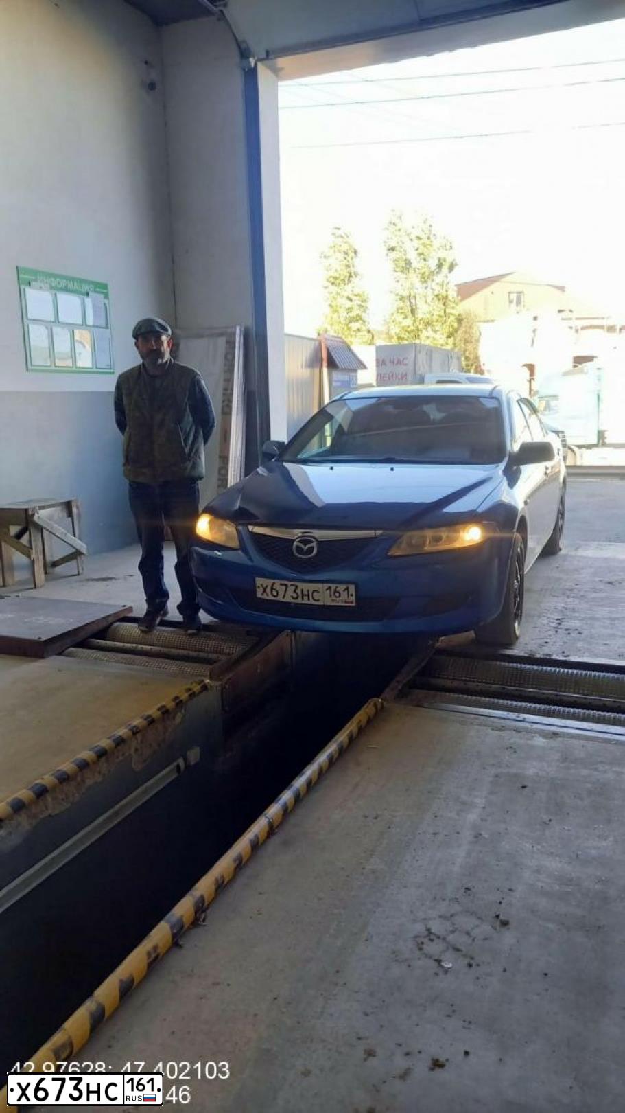 Фото автомобиля MAZDA 6, 2004 — госномер У356АУ05. Цвет: СИНИЙ