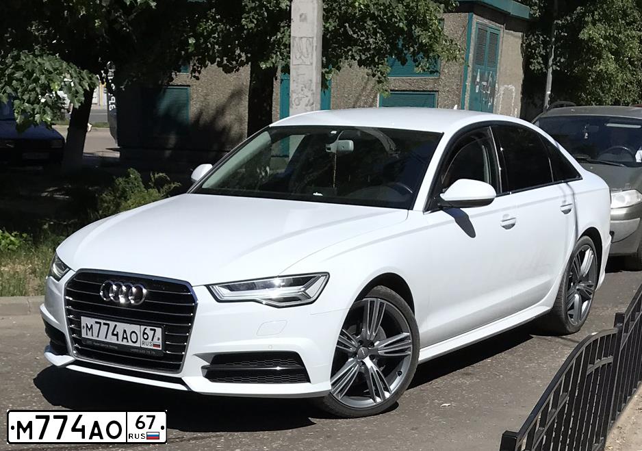 Фото автомобиля AUDI A6, 2017 — госномер Н598АА82. Цвет: Белый