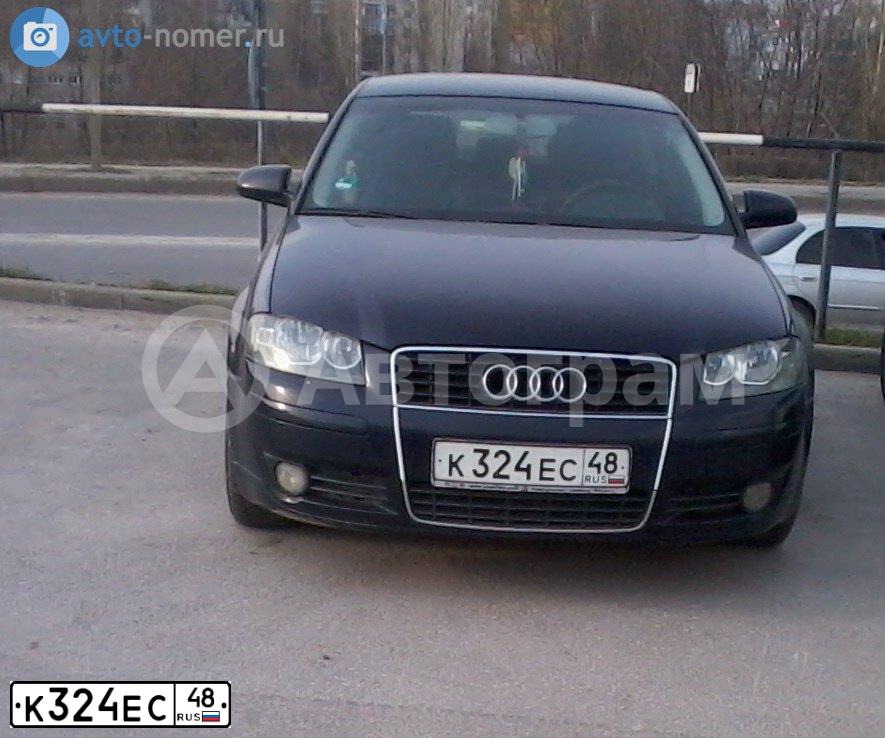Фото автомобиля AUDI A3, 2003 — госномер К324ЕС48. Цвет: СИНИЙ