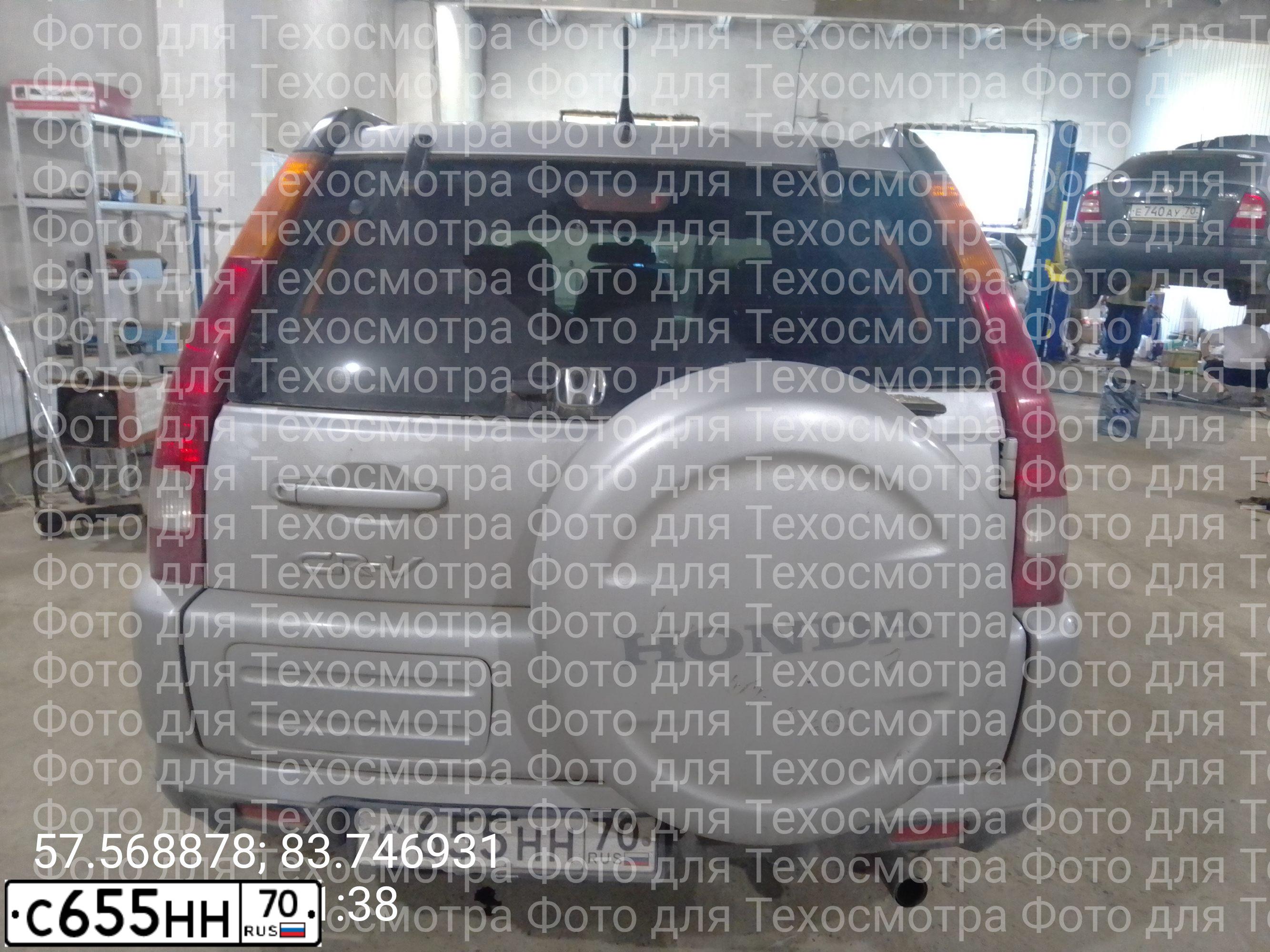 Фото автомобиля HONDA CR-V, 2003 — госномер С655НН70. Цвет: СЕРЕБРИСТЫЙ