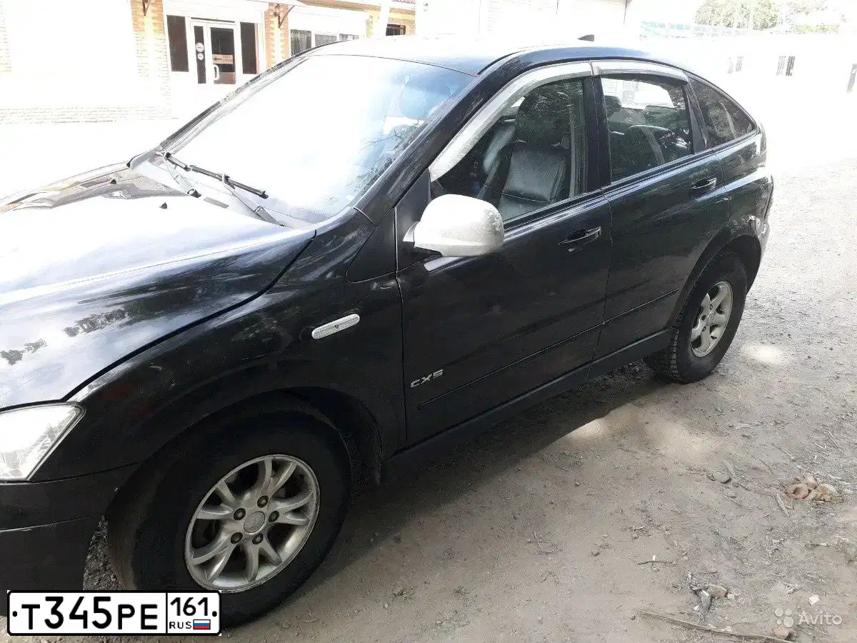 Фото автомобиля SSANGYONG ACTYON, 2008 — госномер Т345РЕ161. Цвет: ЧЕРНЫЙ