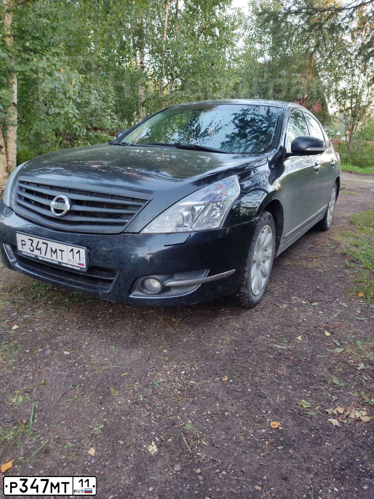Фото автомобиля NISSAN TEANA, 2011 — госномер Р347МТ11. Цвет: ЧЕРНЫЙ