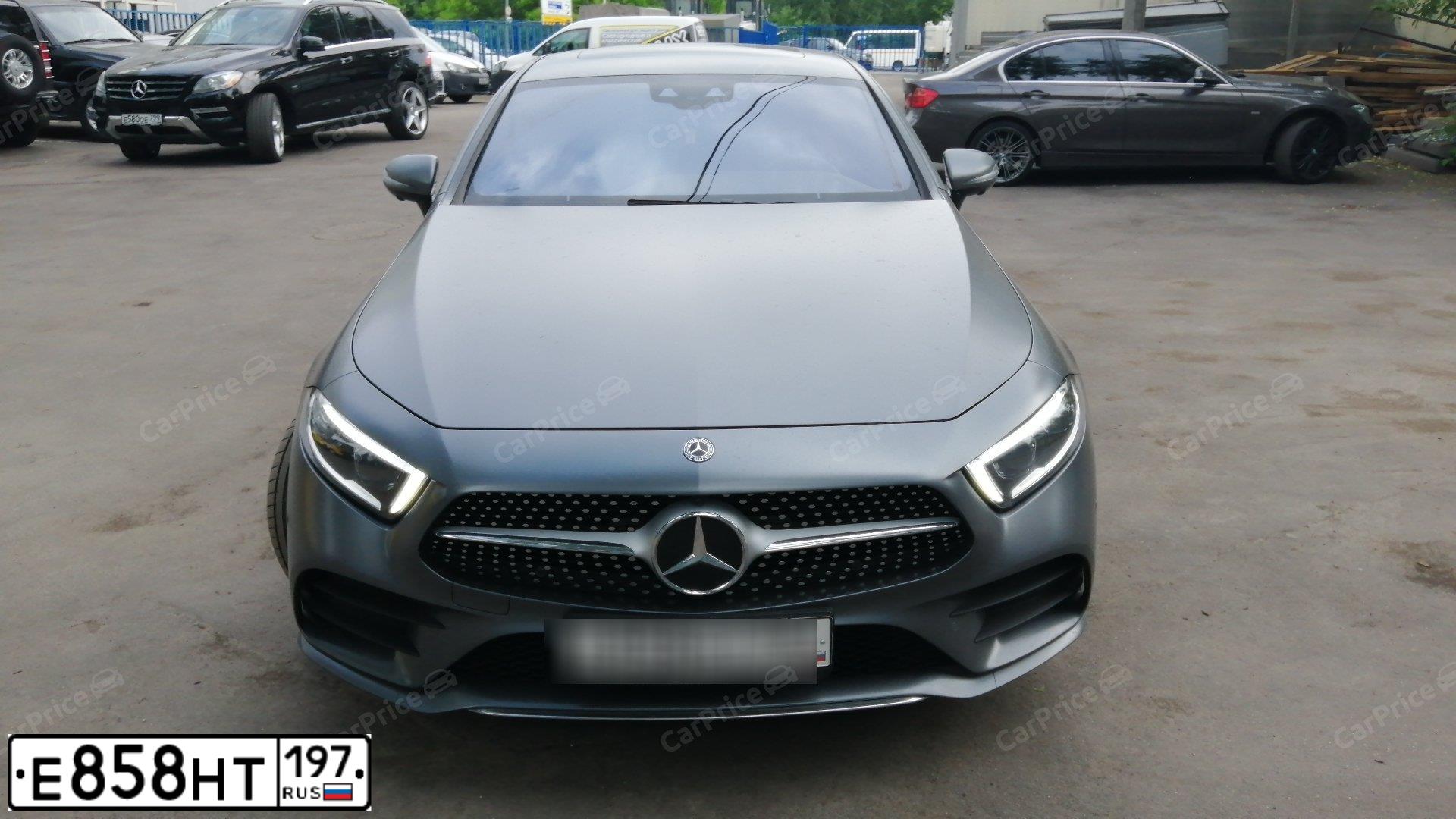 Фото автомобиля MERCEDES CLS-KLASSE, 2018 — госномер Т050РВ799. Цвет: Серый