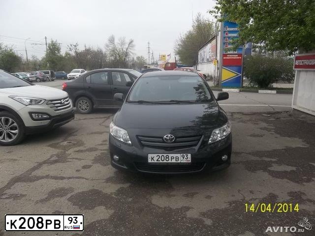 Фото автомобиля TOYOTA COROLLA, 2008 — госномер К208РВ93. Цвет: ЧЕРНЫЙ