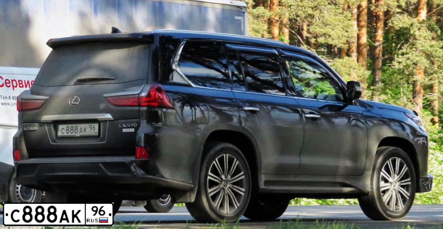 Фото автомобиля LEXUS LX, 2020 — госномер У353ЕН196. Цвет: ЧЕРНЫЙ