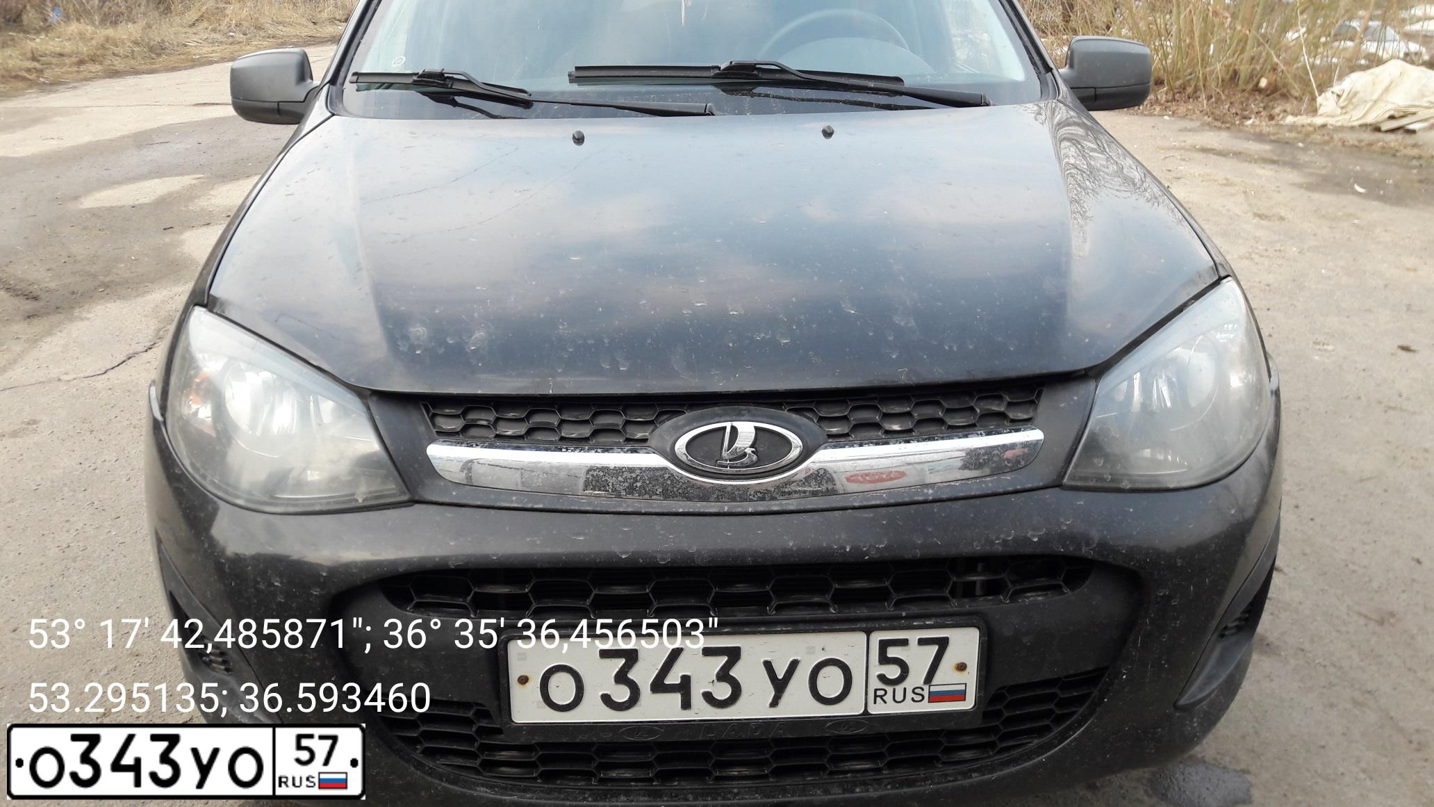 Фото автомобиля LADA 2194 KALINA, 2014 — госномер О343УО57. Цвет: ЧЕРНЫЙ