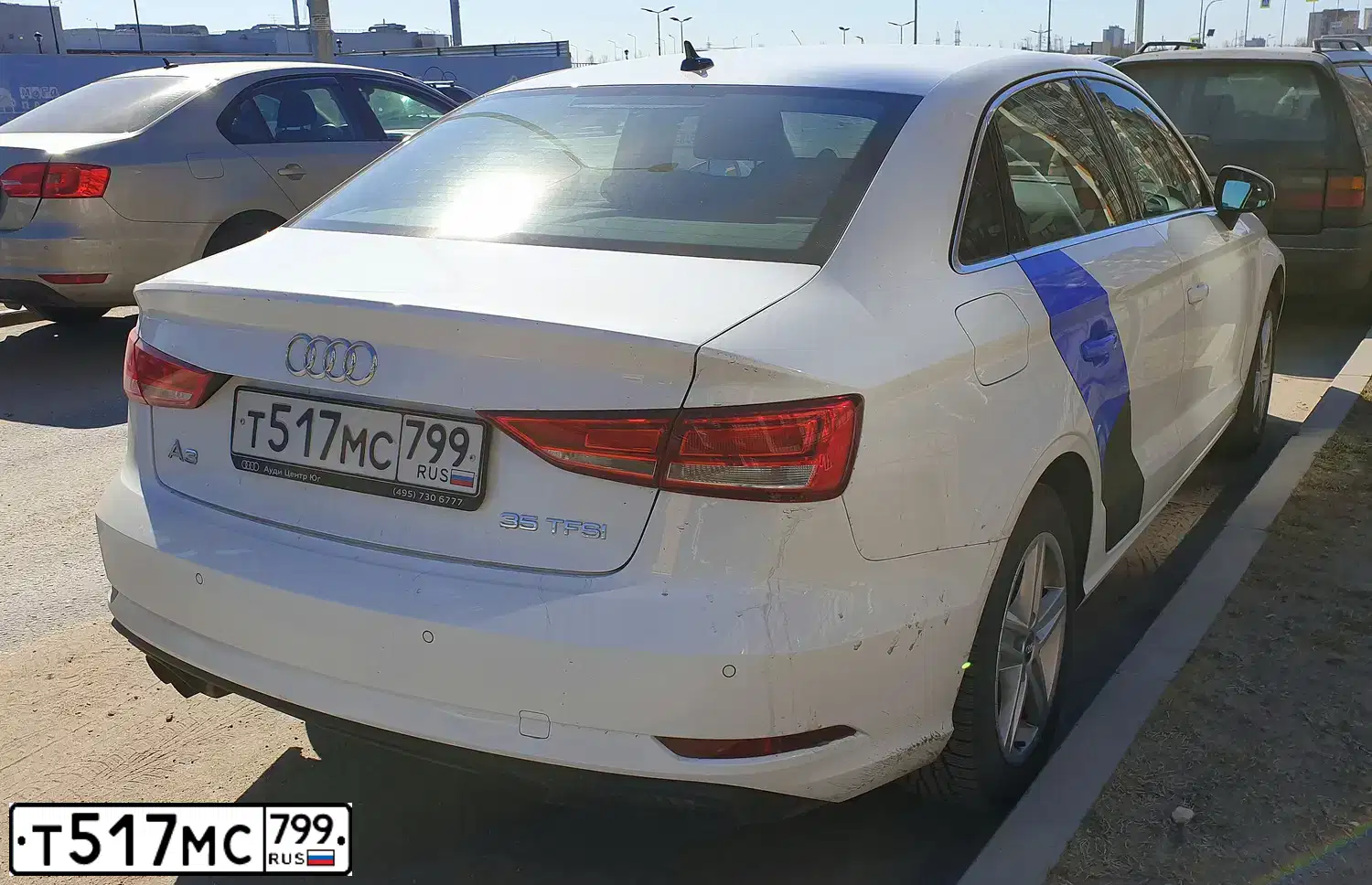 Фото автомобиля AUDI A3, 2018 — госномер С776НН797. Цвет: Белый