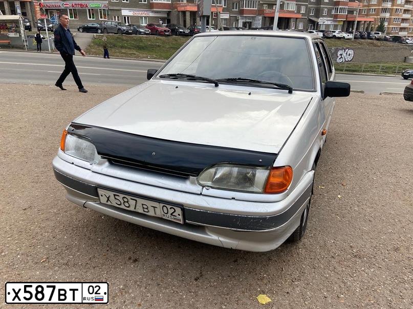 Фото автомобиля LADA 2115 SAMARA, 2005 — госномер Х587ВТ02. Цвет: Светло-Серебристый металлик