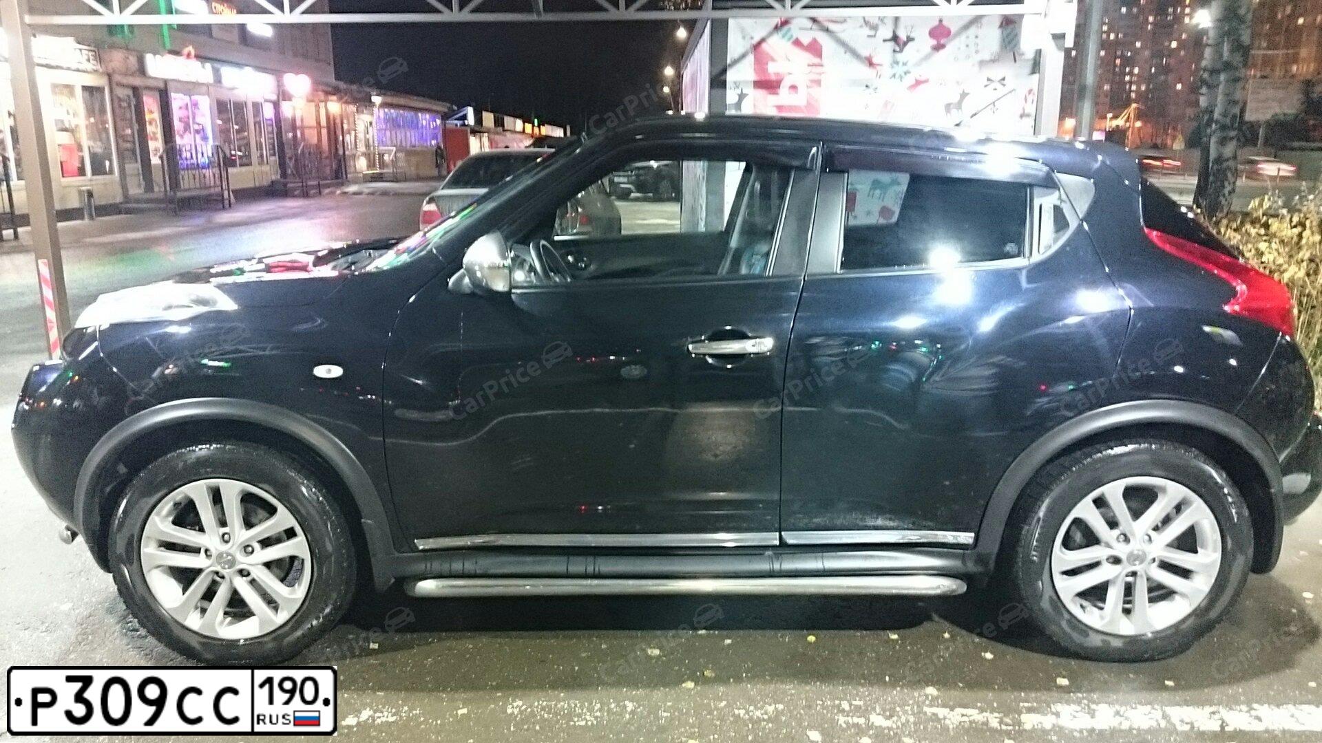 Фото автомобиля NISSAN JUKE, 2011 — госномер Р309СС190. Цвет: ЧЕРНЫЙ