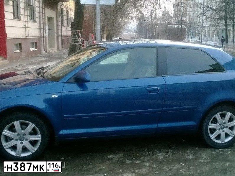Фото автомобиля AUDI A3, 2007 — госномер Е656ОО702. Цвет: синий