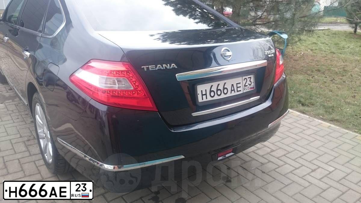 Фото автомобиля NISSAN TEANA, 2008 — госномер Н666АЕ23. Цвет: ЧЕРНЫЙ