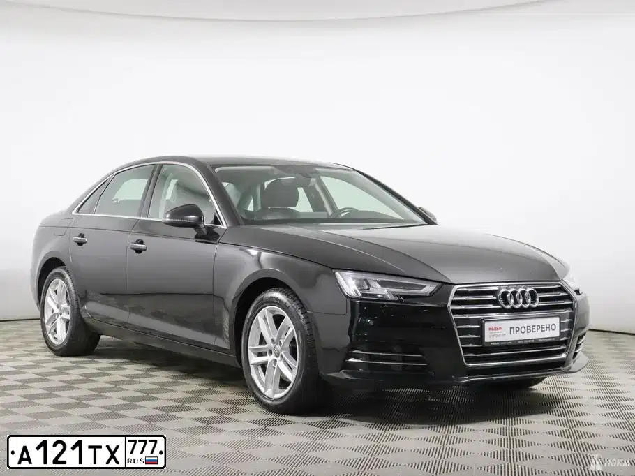 Фото автомобиля AUDI A4, 2015 — госномер О706КЕ977. Цвет: ЧЕРНЫЙ