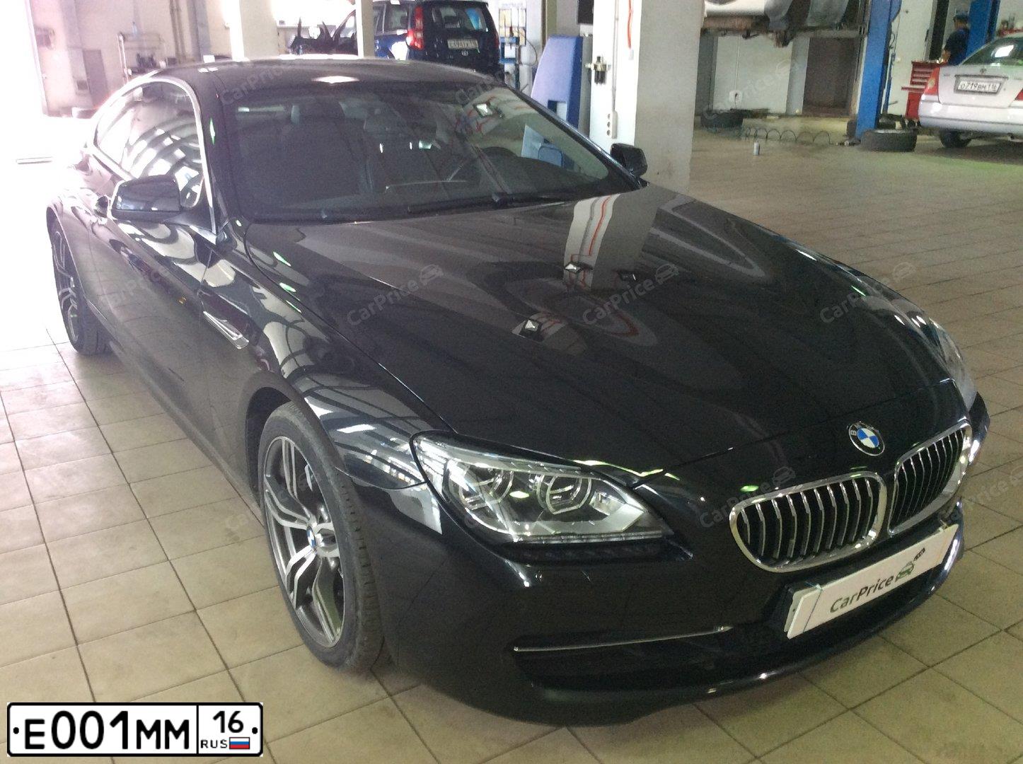 Фото автомобиля BMW SERIE 6, 2012 — госномер Е001ММ116. Цвет: ЧЕРНЫЙ