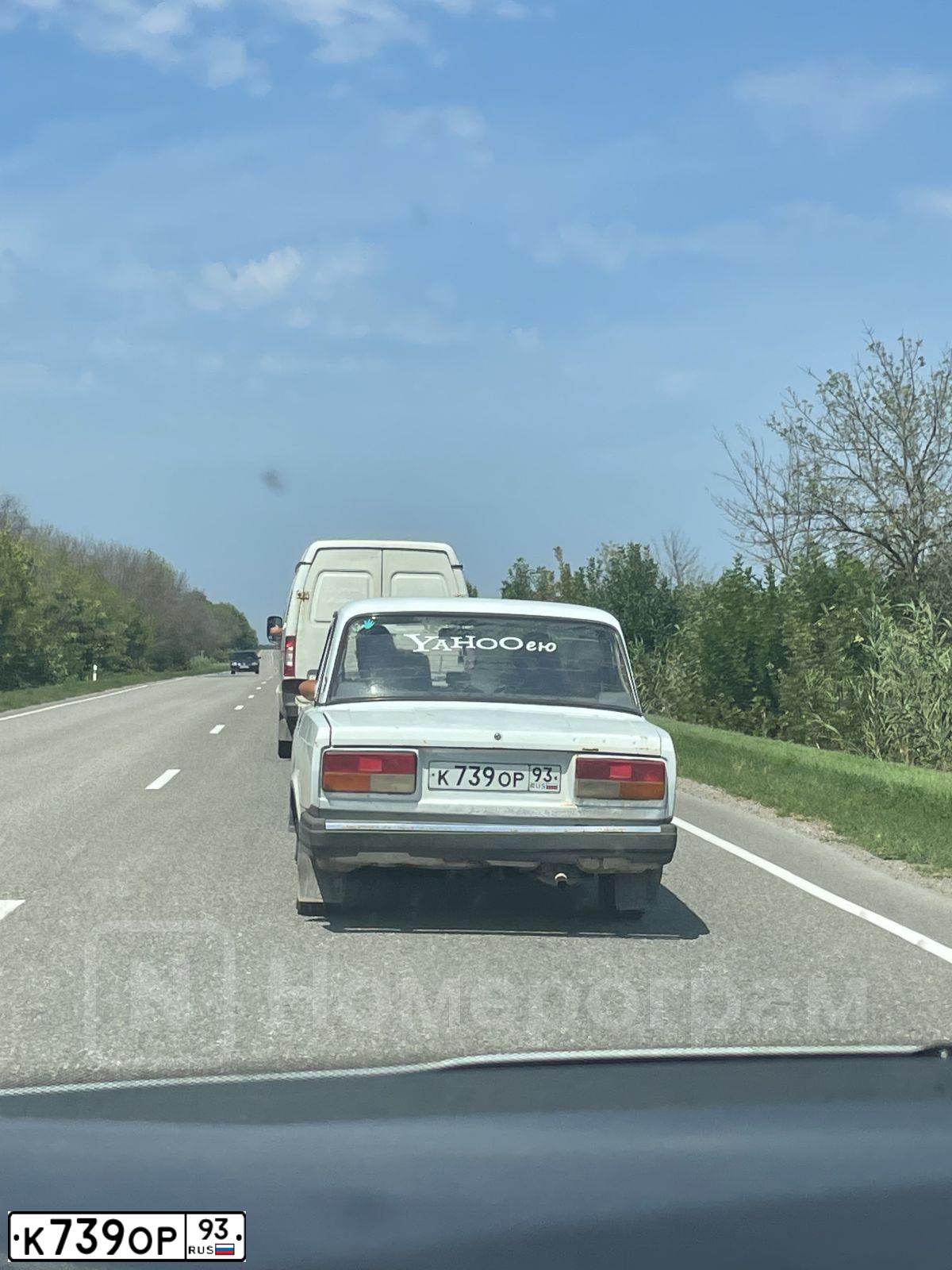 Фото автомобиля LADA 2107, 2008 — госномер К739ОР93. Цвет: ЯРКО-БЕЛЫЙ