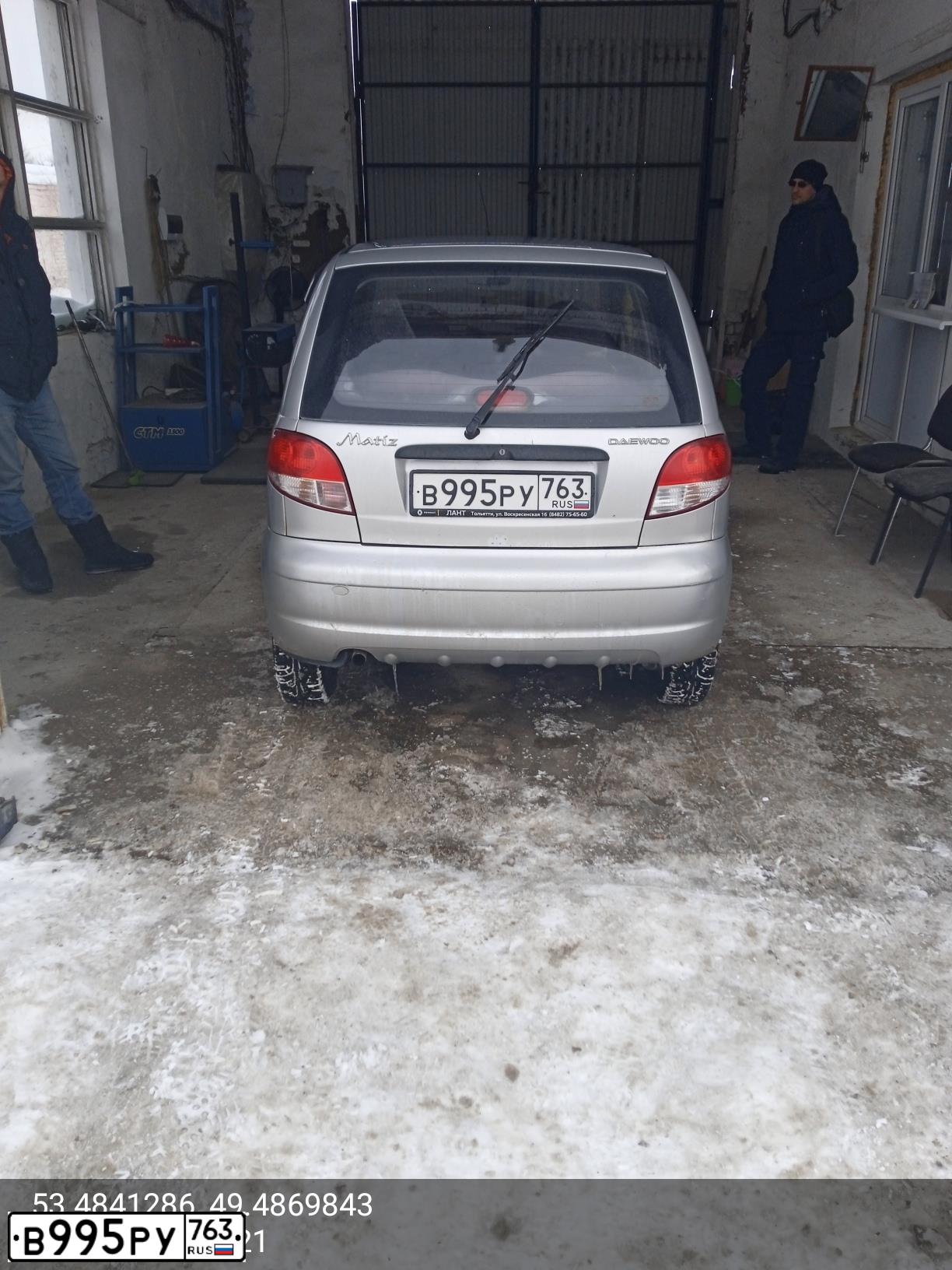 Фото автомобиля DAEWOO MATIZ, 2012 — госномер В995РУ763. Цвет: Серебристый