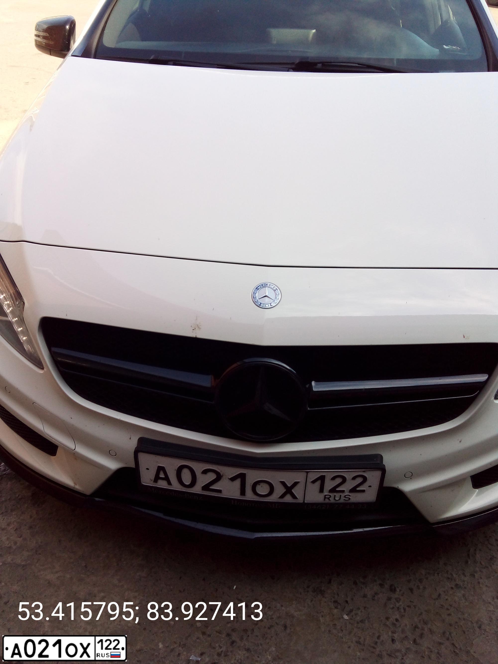 Фото автомобиля MERCEDES A-KLASSE, 2013 — госномер В029РР122. Цвет: Белый