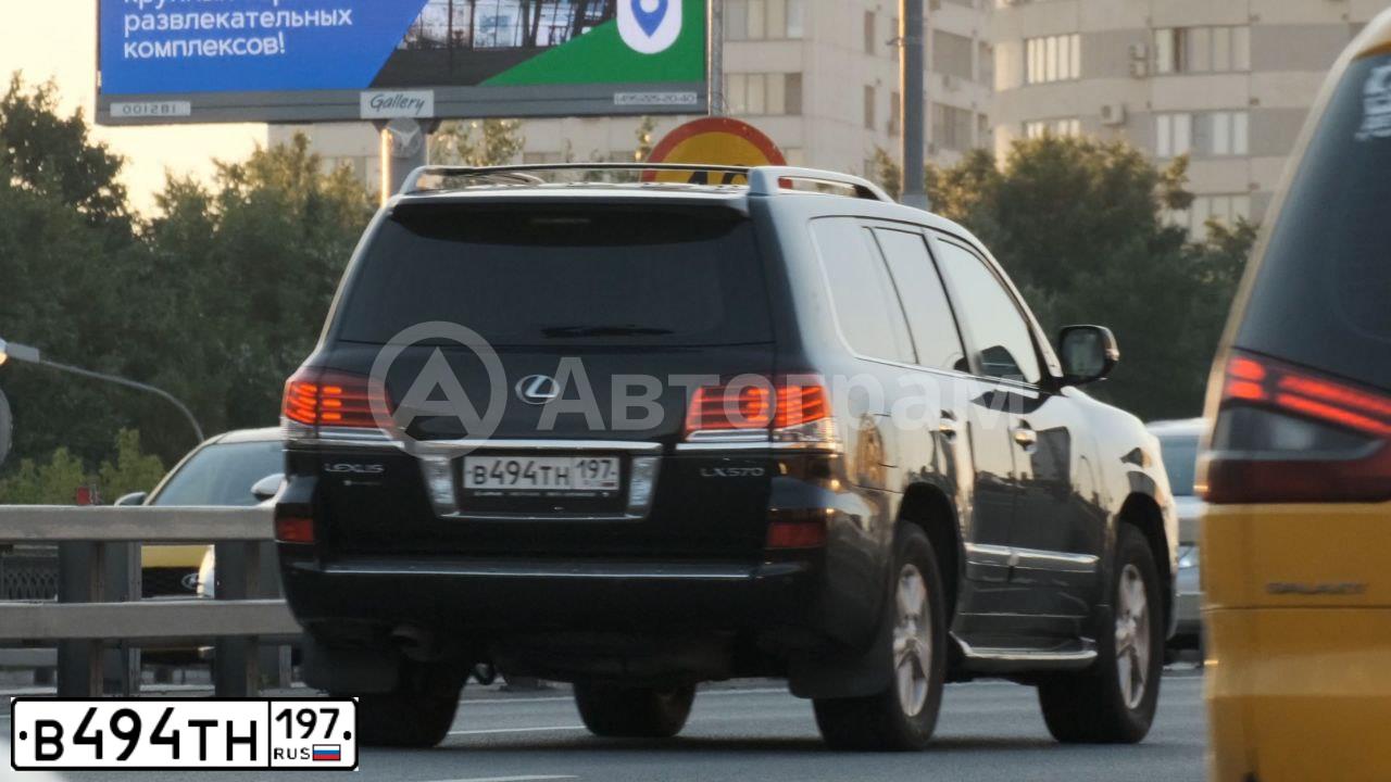 Фото автомобиля LEXUS LX, 2012 — госномер В494ТН197. Цвет: ЧЕРНЫЙ
