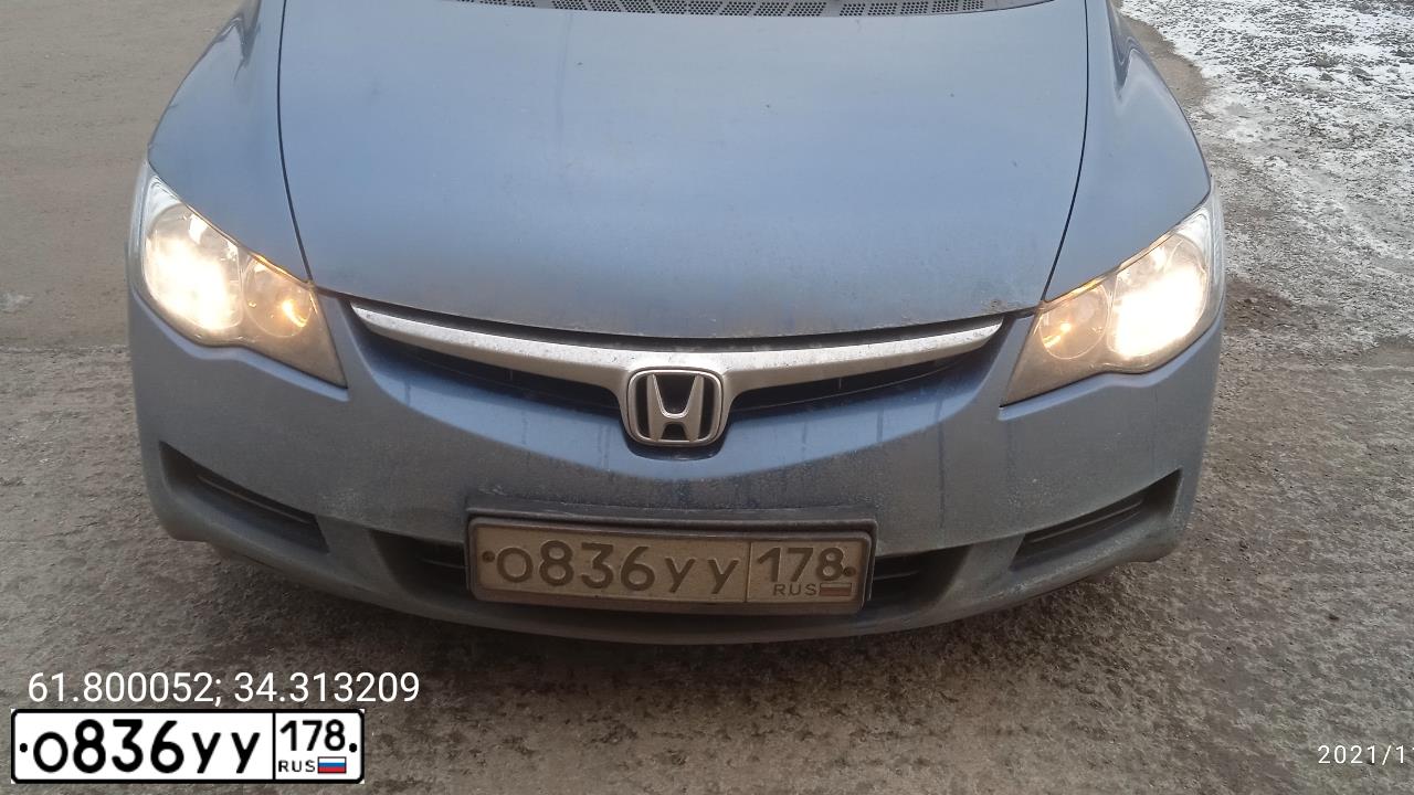 Фото автомобиля HONDA CIVIC, 2007 — госномер Х770ТА73. Цвет: светло-синий