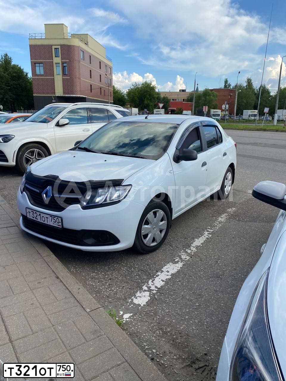 Фото автомобиля RENAULT LOGAN, 2017 — госномер В908УМ62. Цвет: БЕЛЫЙ