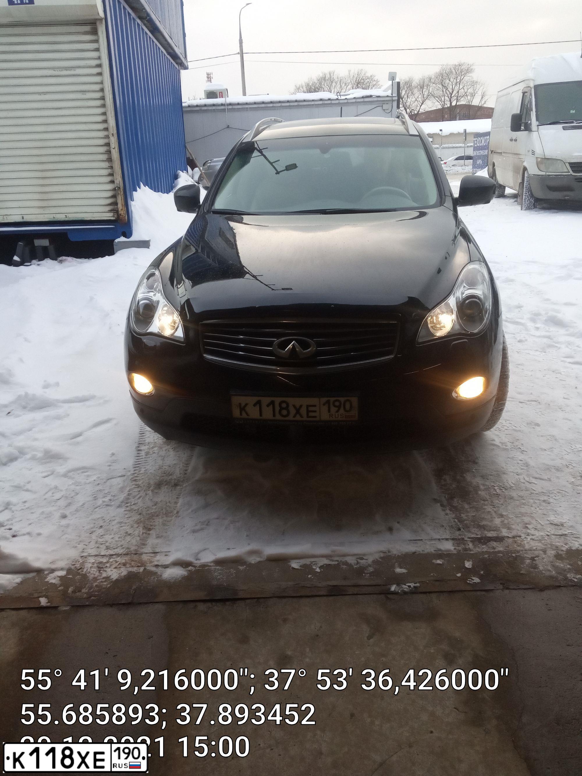 Фото автомобиля INFINITI QX50 /EX/, 2012 — госномер В169ВР250. Цвет: ЧЕРНЫЙ