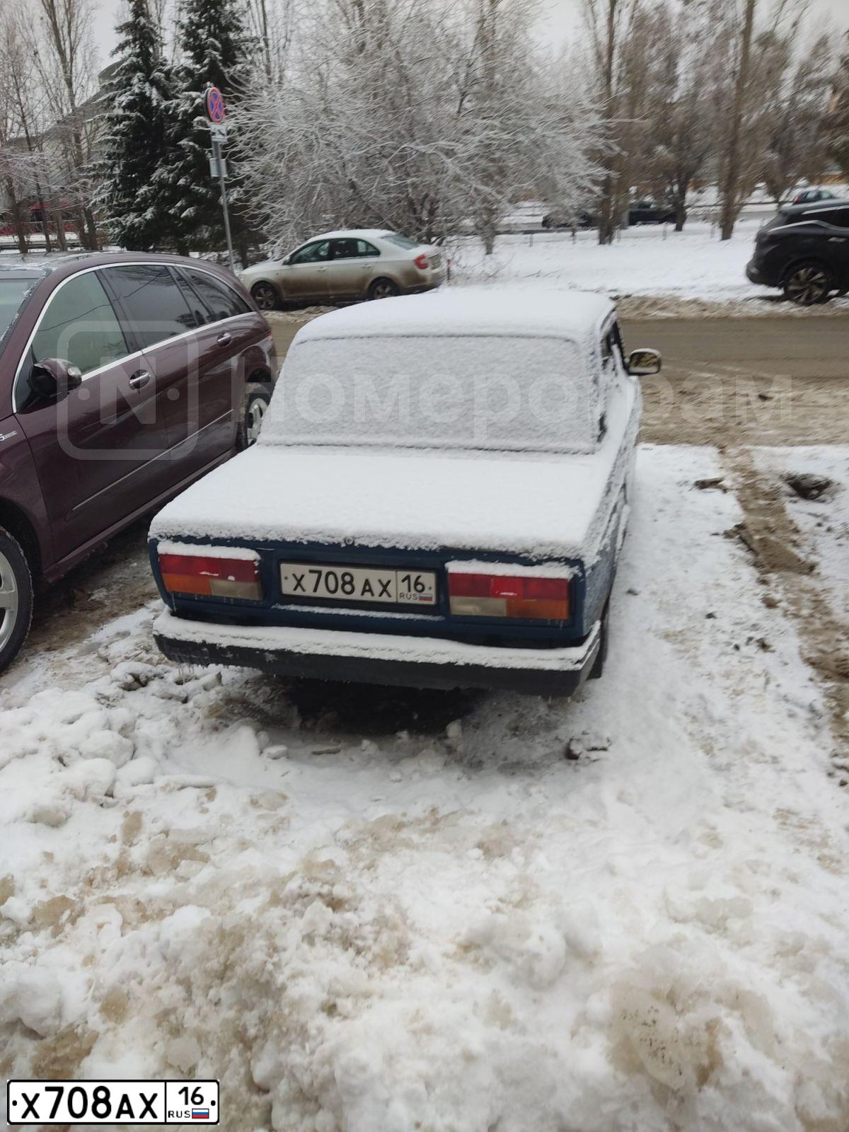 Фото автомобиля LADA 2107, 2002 — госномер Х708АХ16. Цвет: СИНЕ-ЗЕЛЕНЫЙ