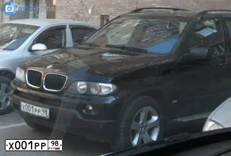 Фото автомобиля BMW X5, 2008 — госномер Х001РР98. Цвет: ЧЕРНЫЙ