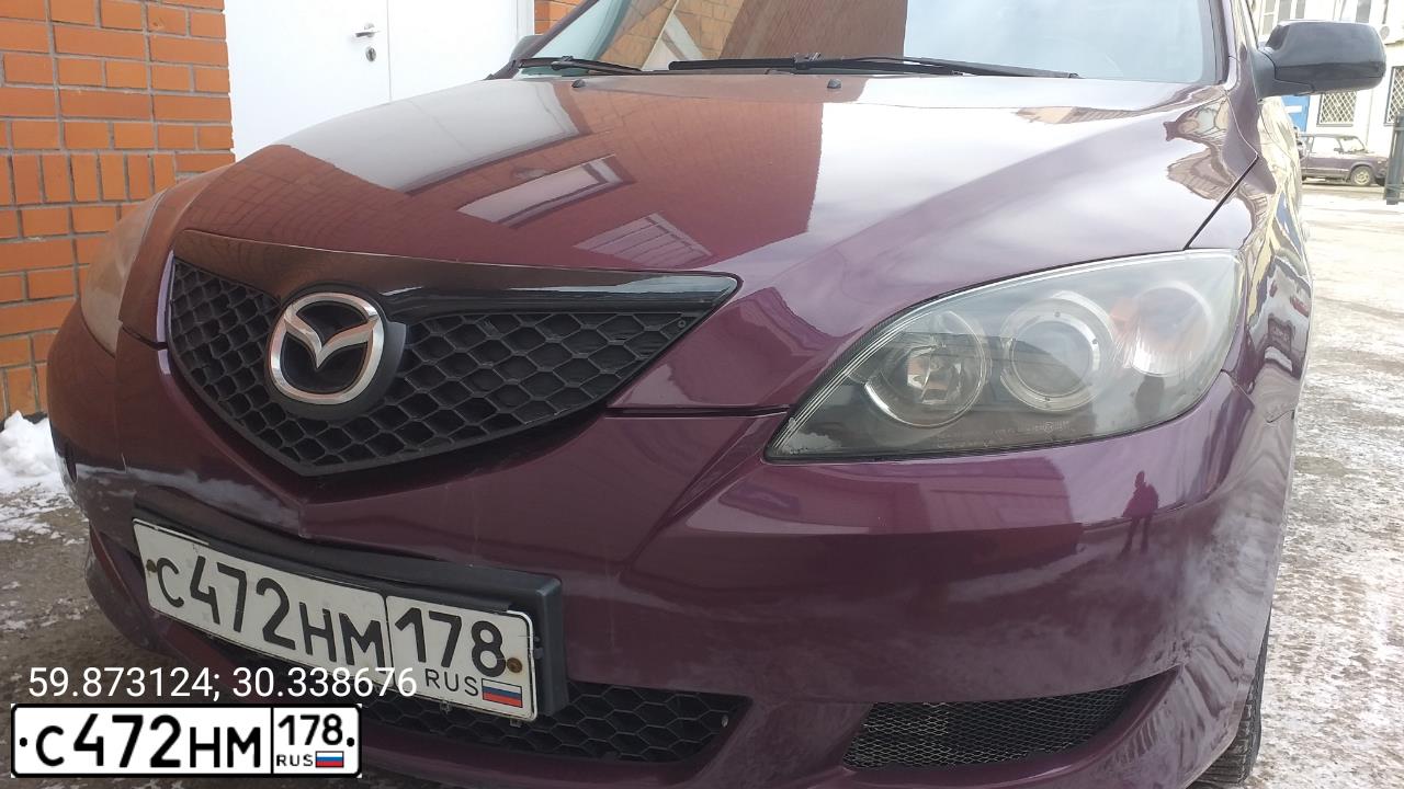 Фото автомобиля MAZDA 3, 2007 — госномер Т023РТ198. Цвет: ТЕМНО-ВИШНЕВЫЙ