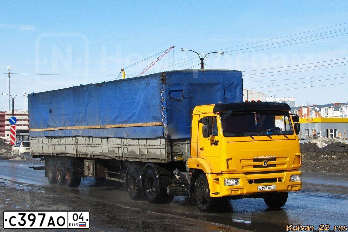 Фото автомобиля KAMAZ 65116 /6X4/, 2012 — госномер В513АХ04. Цвет: ЖЕЛТЫЙ