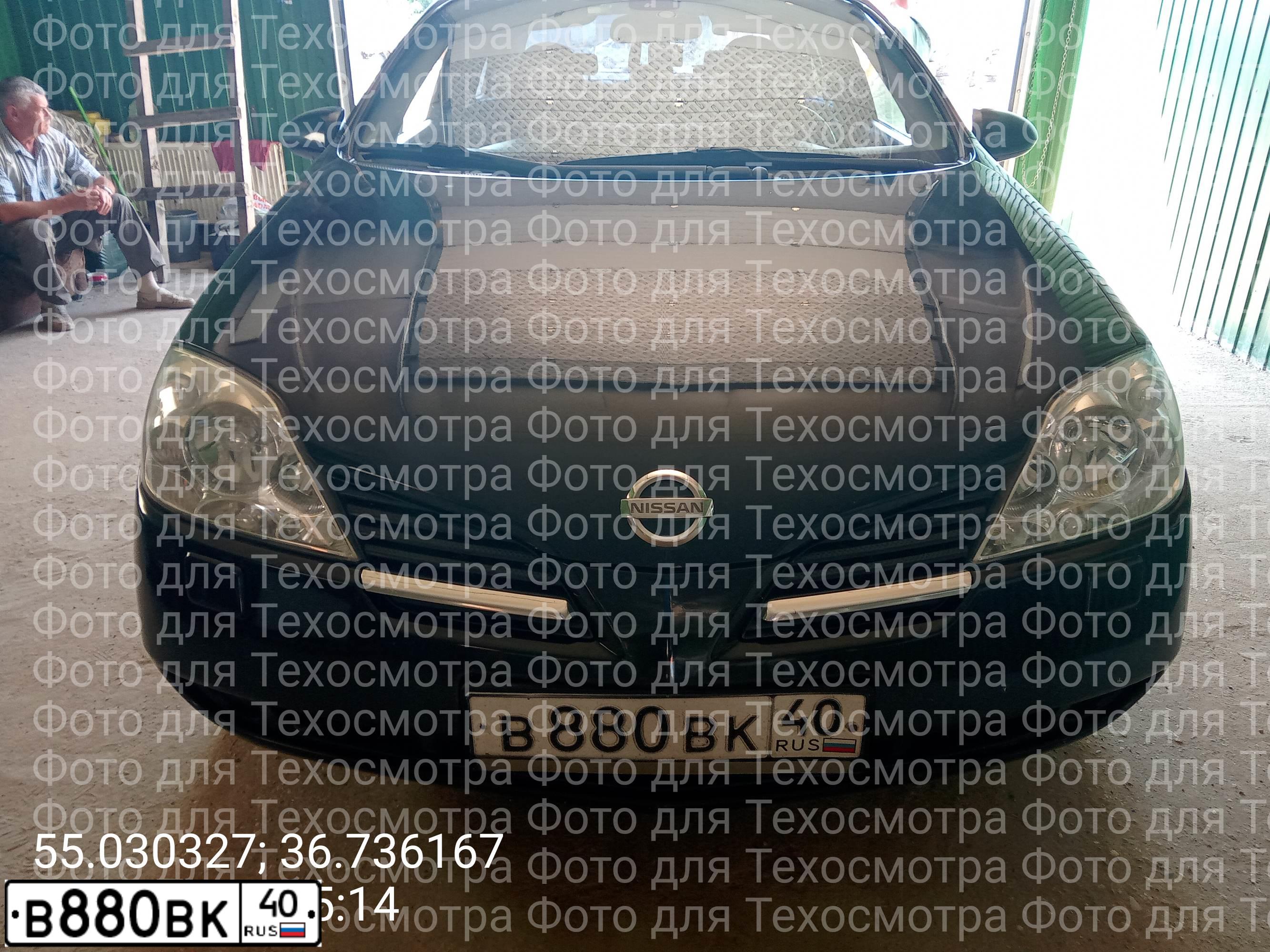 Фото автомобиля NISSAN PRIMERA, 2004 — госномер В880ВК40. Цвет: ЧЕРНЫЙ