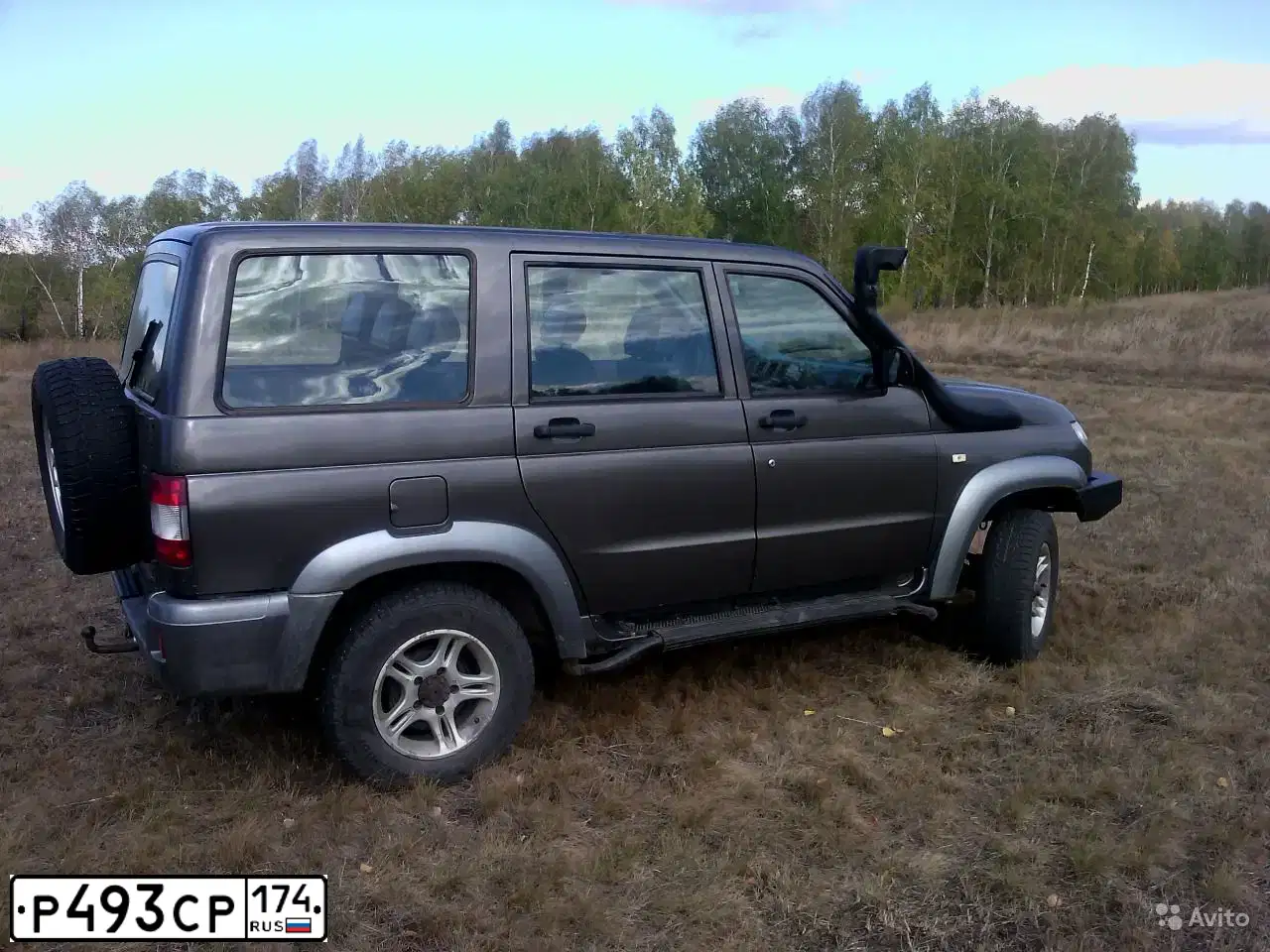 Фото автомобиля UAZ 3163 PATRIOT, 2006 — госномер Р493СР174. Цвет: СЕРО-ЗЕЛЕНЫЙ