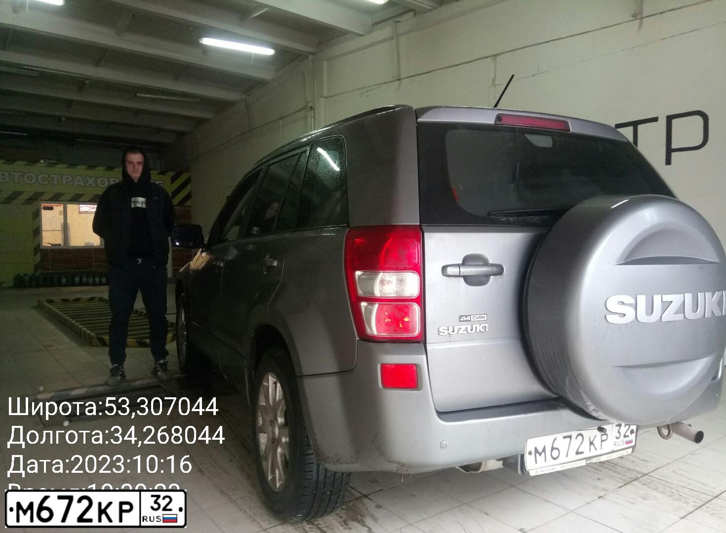 Фото автомобиля SUZUKI /GRAND/ VITARA, 2007 — госномер М672КР32. Цвет: СЕРЫЙ
