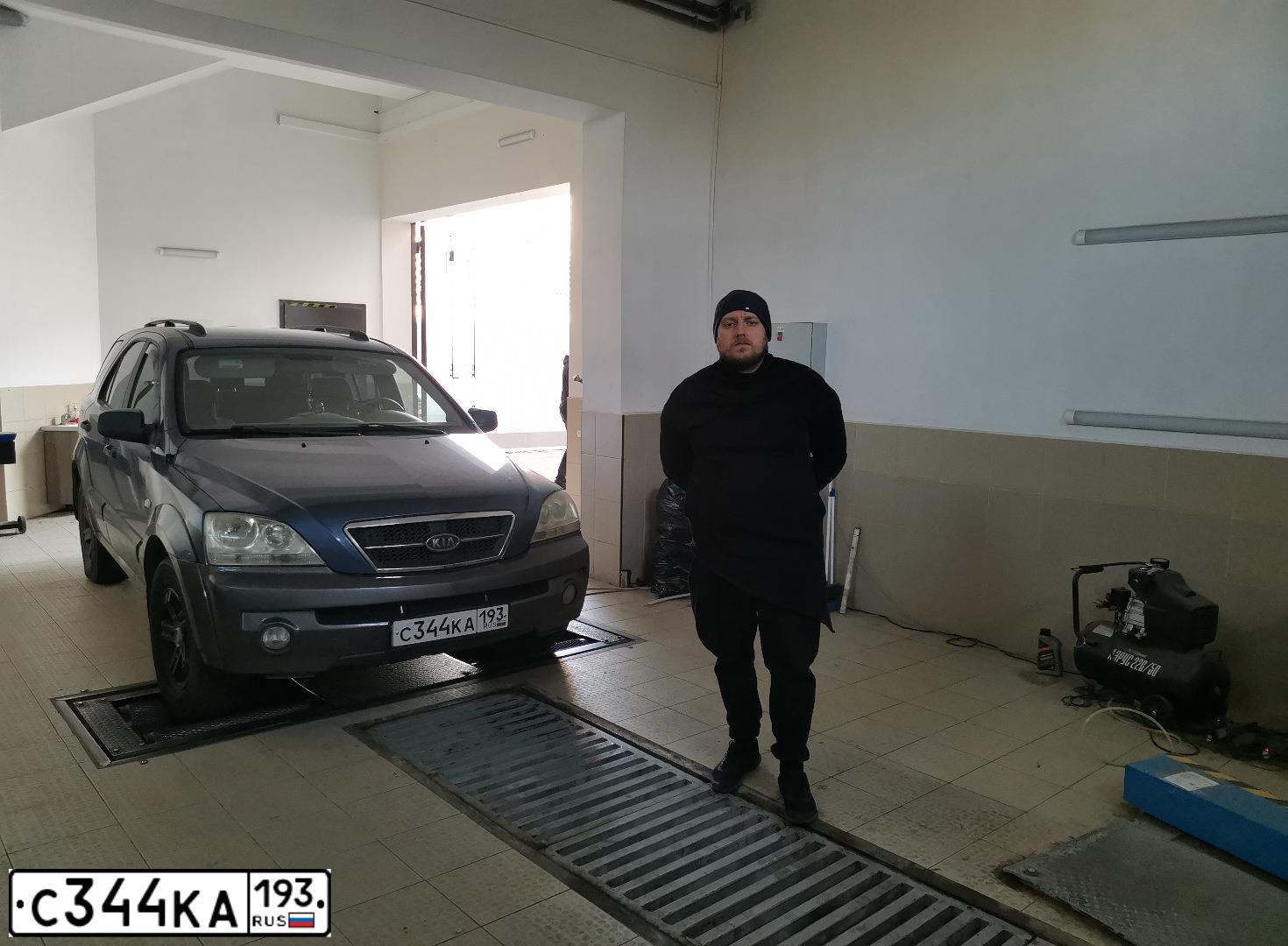 Фото автомобиля KIA SORENTO, 2005 — госномер С344КА193. Цвет: синий
