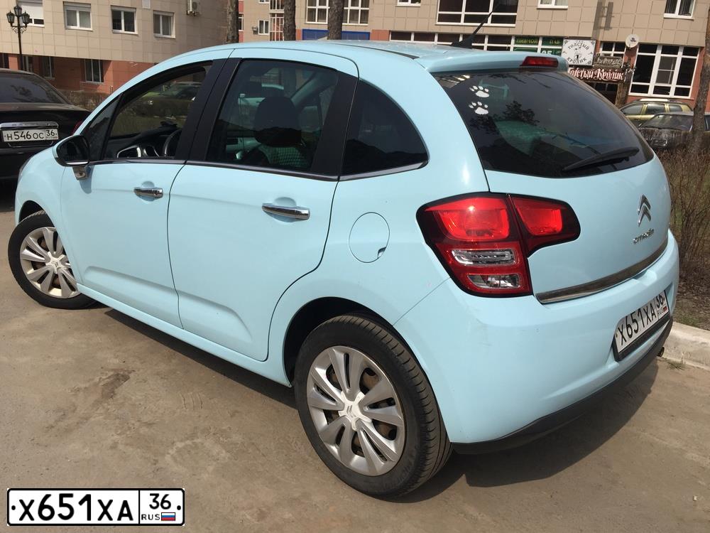 Фото автомобиля CITROEN C3, 2010 — госномер Х651ХА36. Цвет: ГОЛУБОЙ