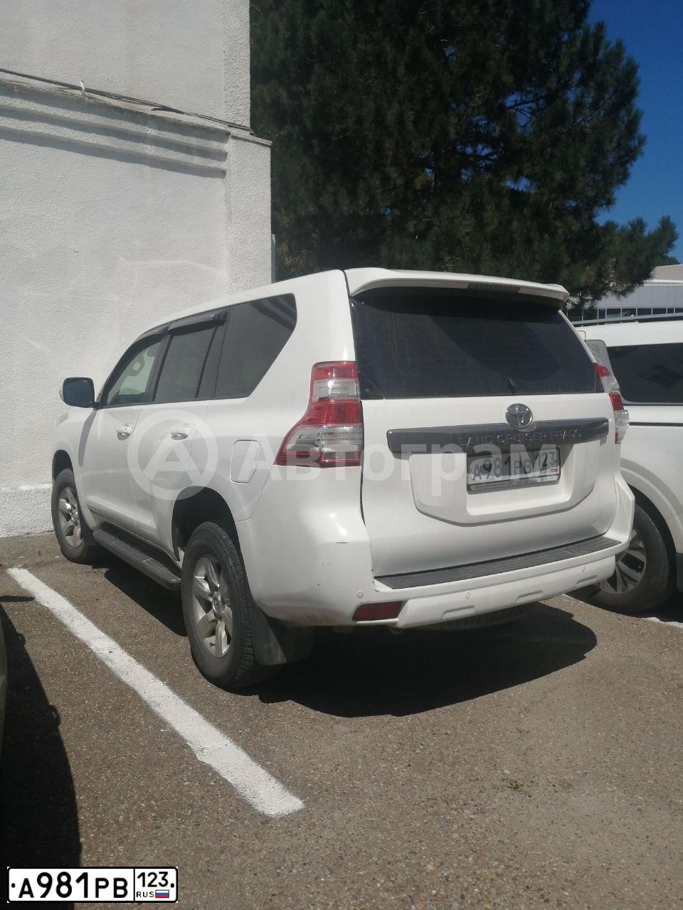 Фото автомобиля TOYOTA LANDCRUISER, 2015 — госномер А981РВ123. Цвет: БЕЛЫЙ