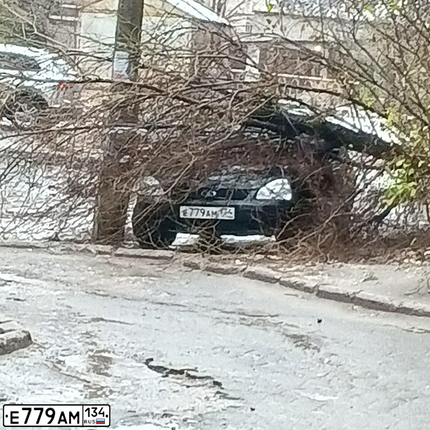 Фото автомобиля LADA 2172 PRIORA, 2008 — госномер Е779АМ134. Цвет: Сине-Черный