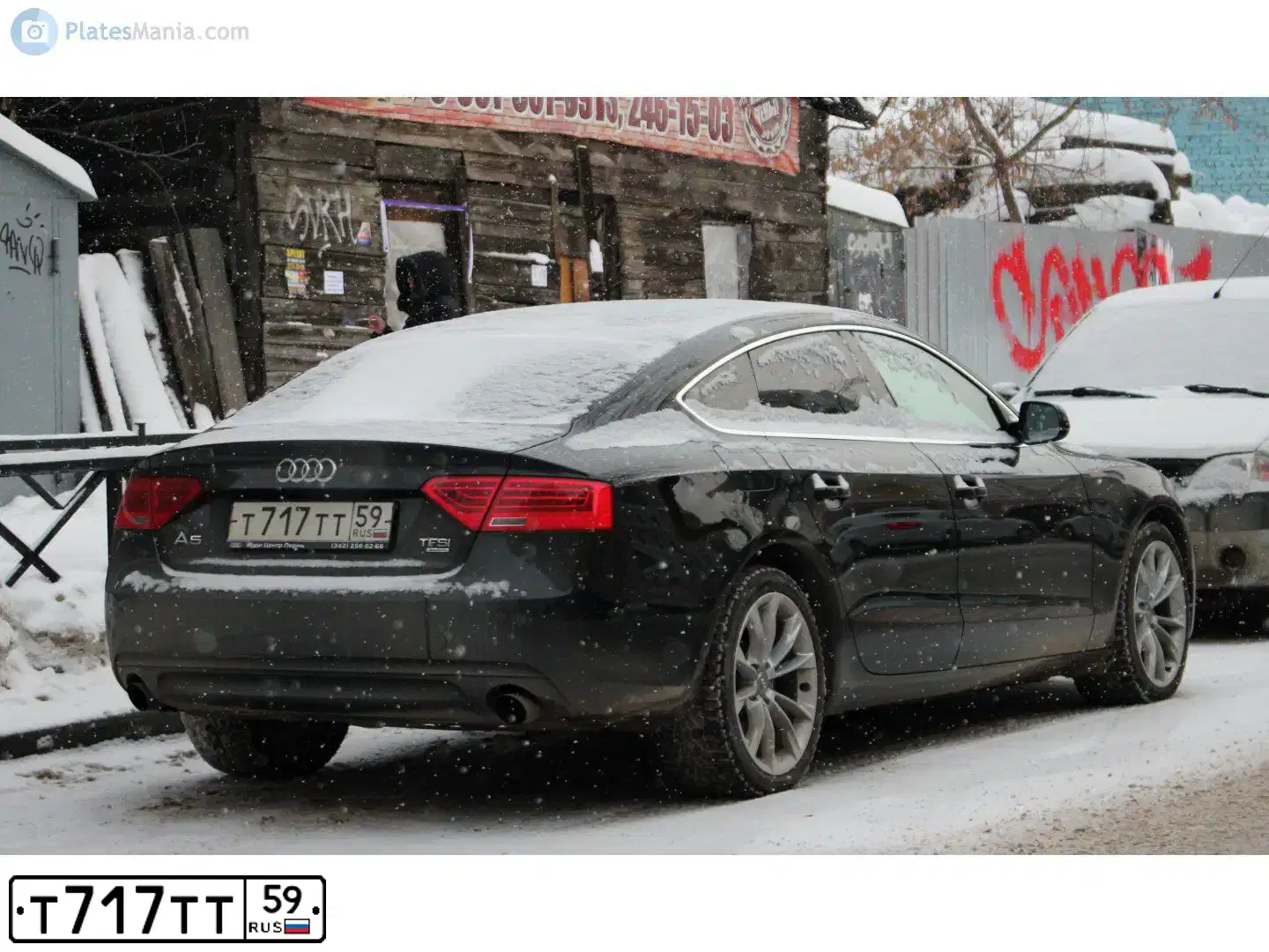 Фото автомобиля AUDI A5, 2013 — госномер Т717ТТ59. Цвет: ЧЕРНЫЙ