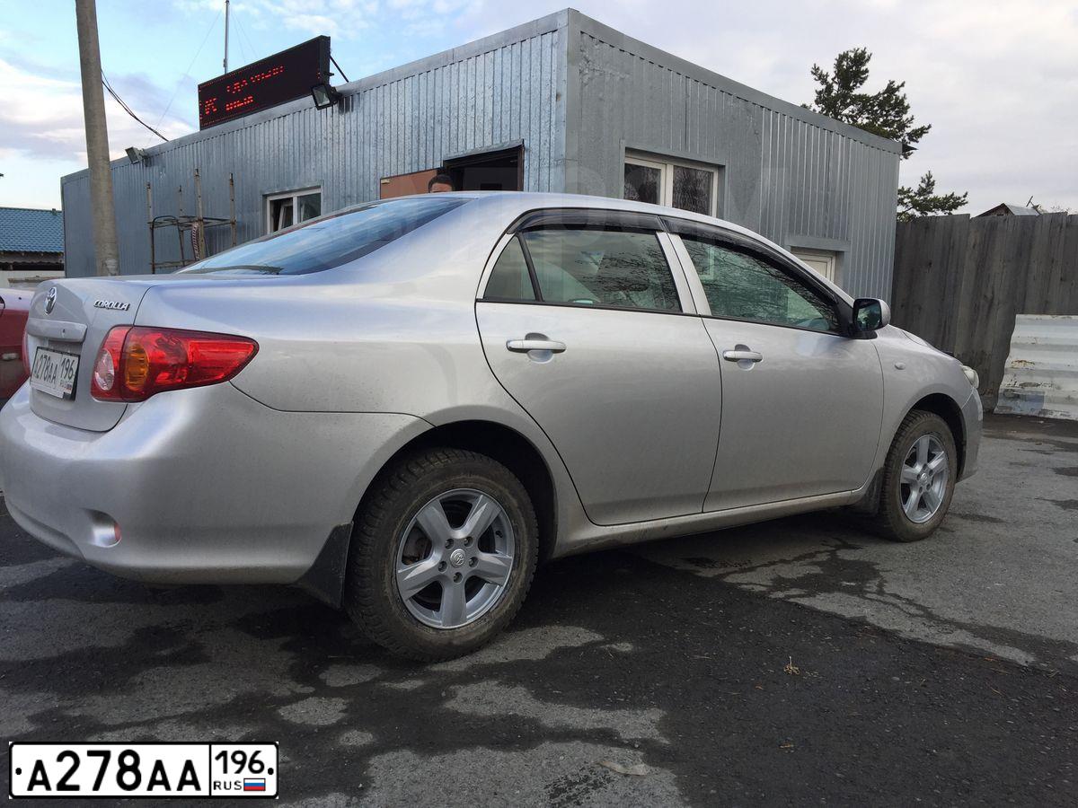 Фото автомобиля TOYOTA COROLLA, 2008 — госномер А278АА196. Цвет: СВЕТЛО-СЕРЫЙ