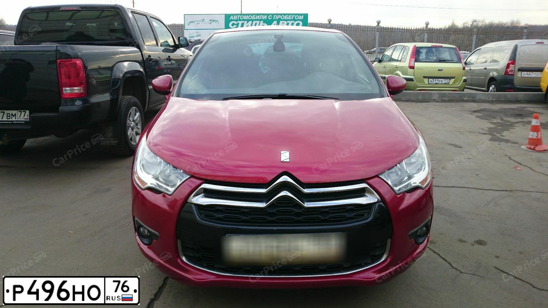 Фото автомобиля CITROEN DS4, 2012 — госномер В874НК37. Цвет: Красный